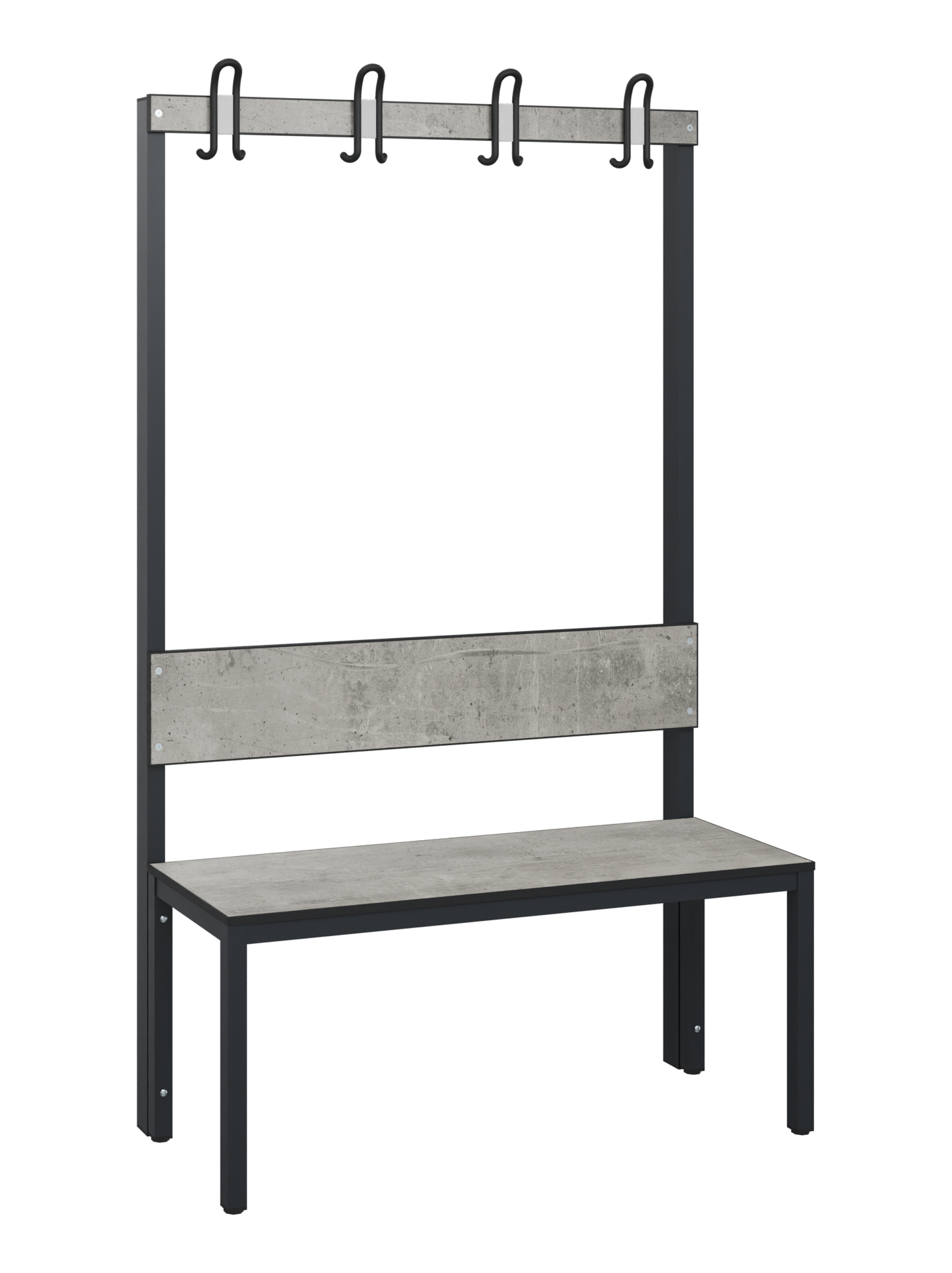 C+P Garderobenbank Solid HPL, 1716x1000x412mm, 7021/VK427