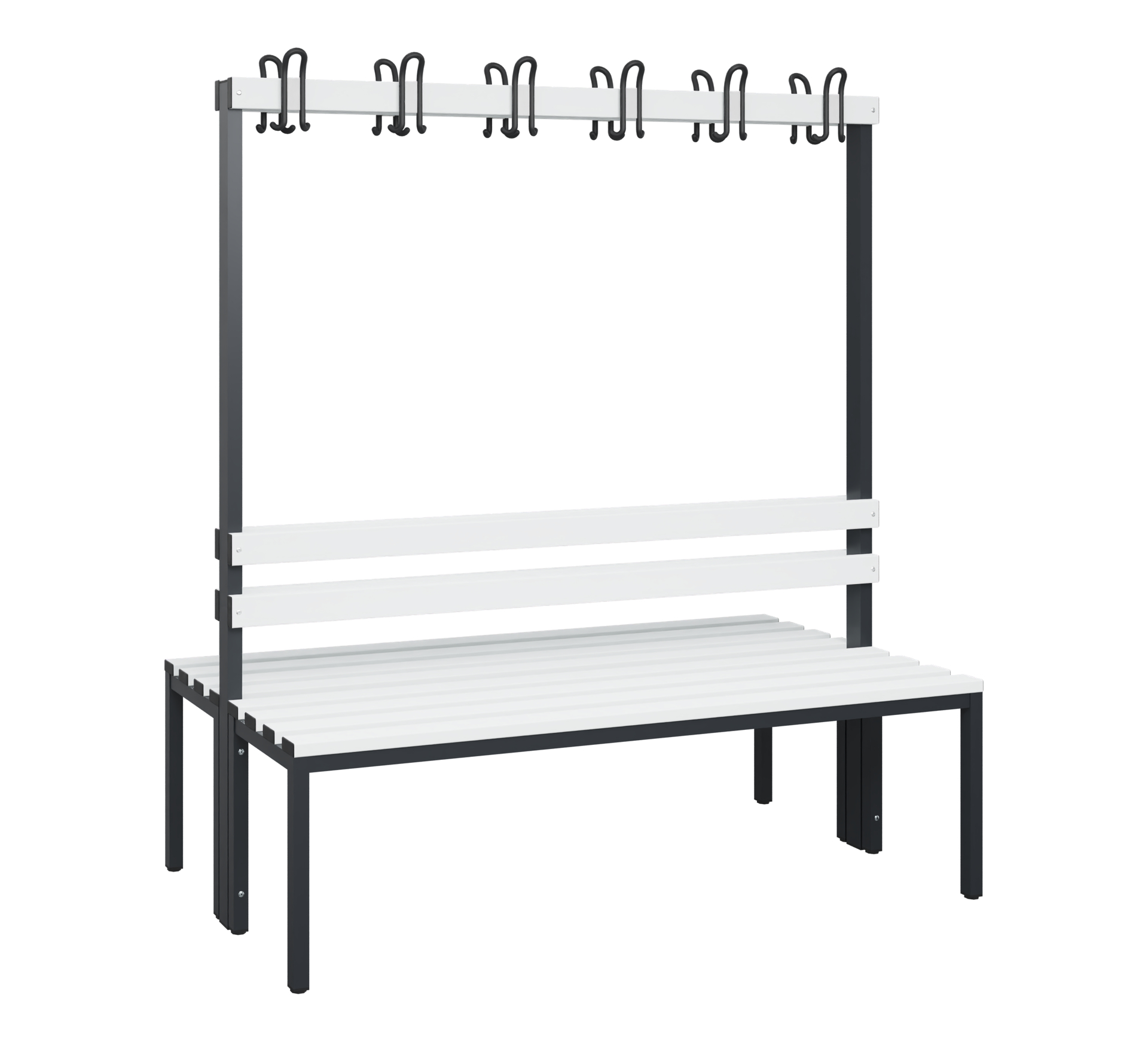 C+P Garderobenbank Solid, 1716x1500x770mm, 7021/Weiß