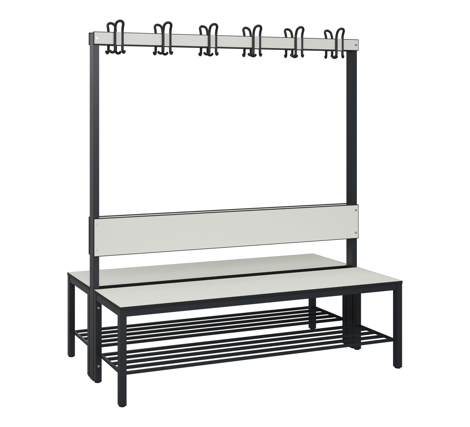 C+P Garderobenbank Solid HPL, 1716x1500x770mm, 7021/VK741