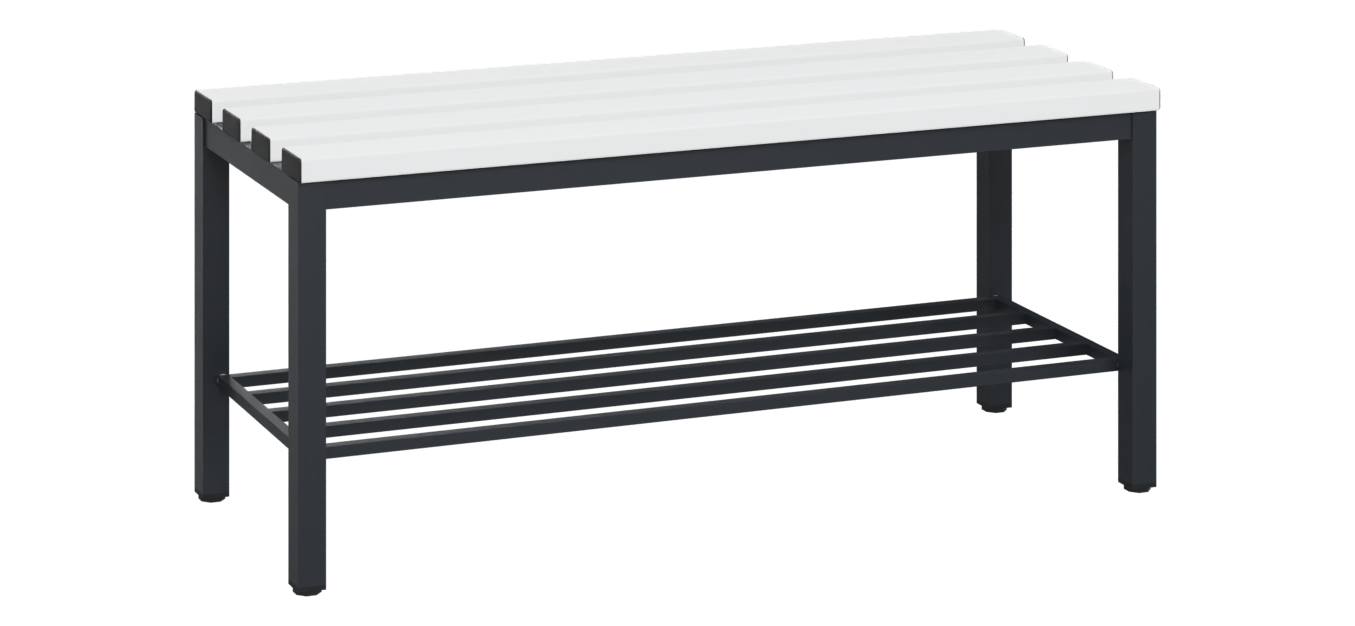 C+P Sitzbank Solid, 450x1000x358mm, 7021/Weiß