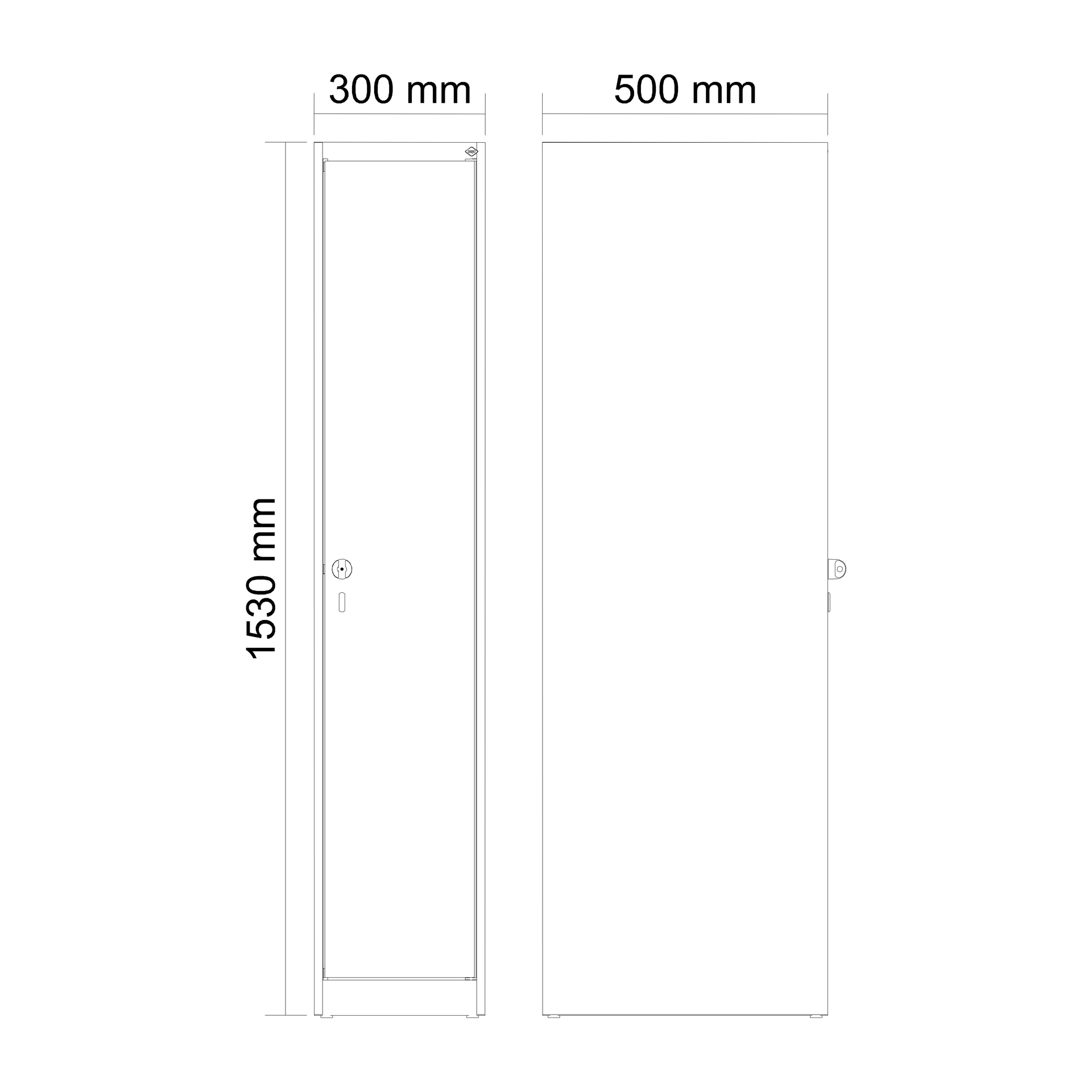 C+P Spind Evolo PLUS, 1 Abteil, 1530x300x500mm