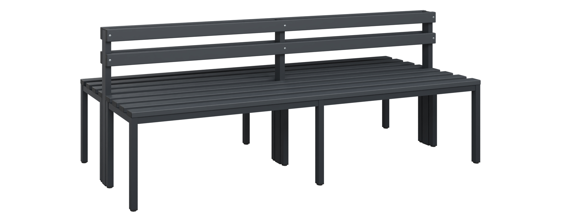 C+P Sitzbank Solid, 774x2000x770mm, 7021/Schwarzgrau