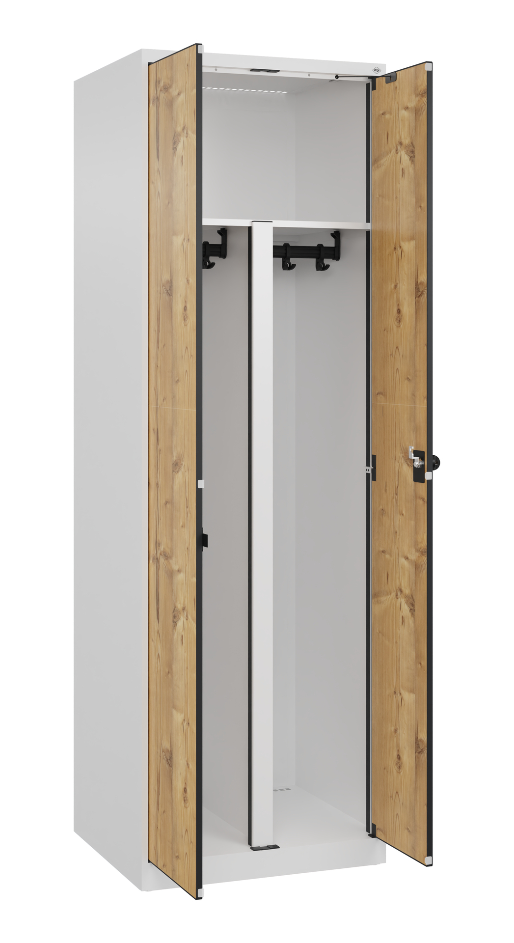 C+P PSA Schwarz-Wei�-Spind Evolo PLUS, 2 Abteile, 1850x600x500mm