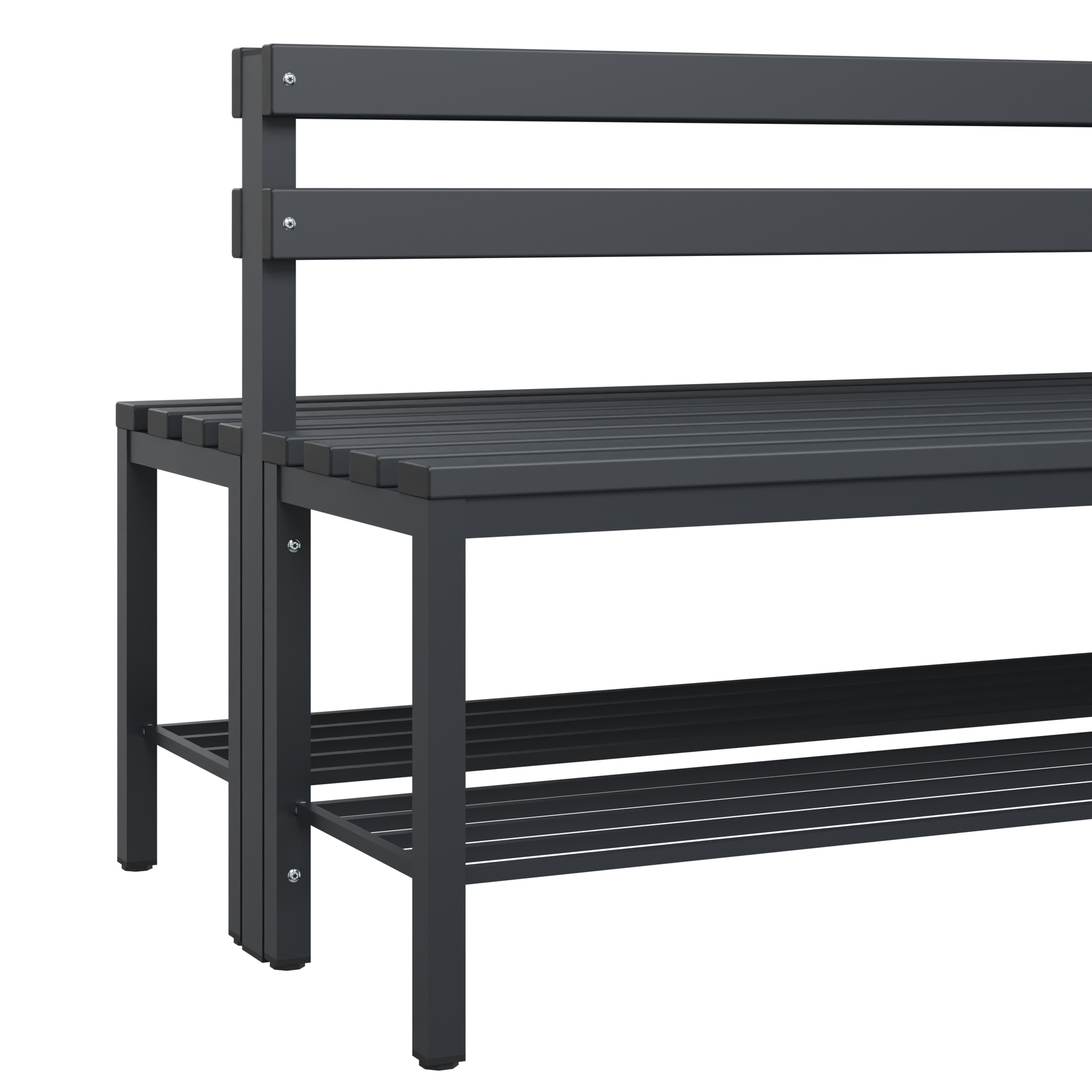 C+P Sitzbank Solid, 774x1500x770mm, 7021/Schwarzgrau