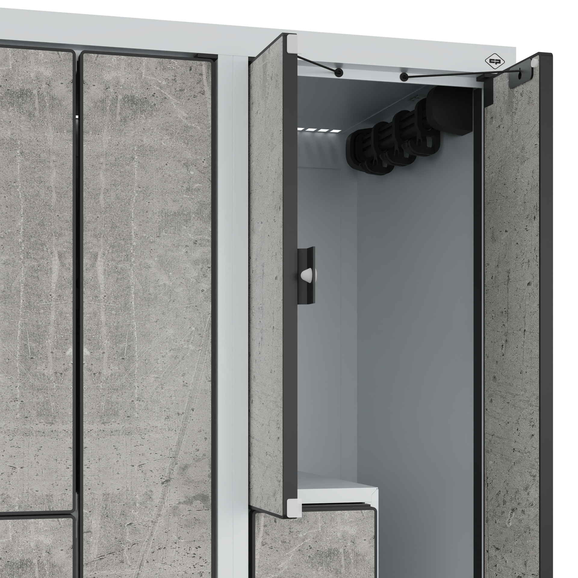 C+P Z-Spind Evolo PLUS, Gestell, 2 F�cher, 2120x300x500mm