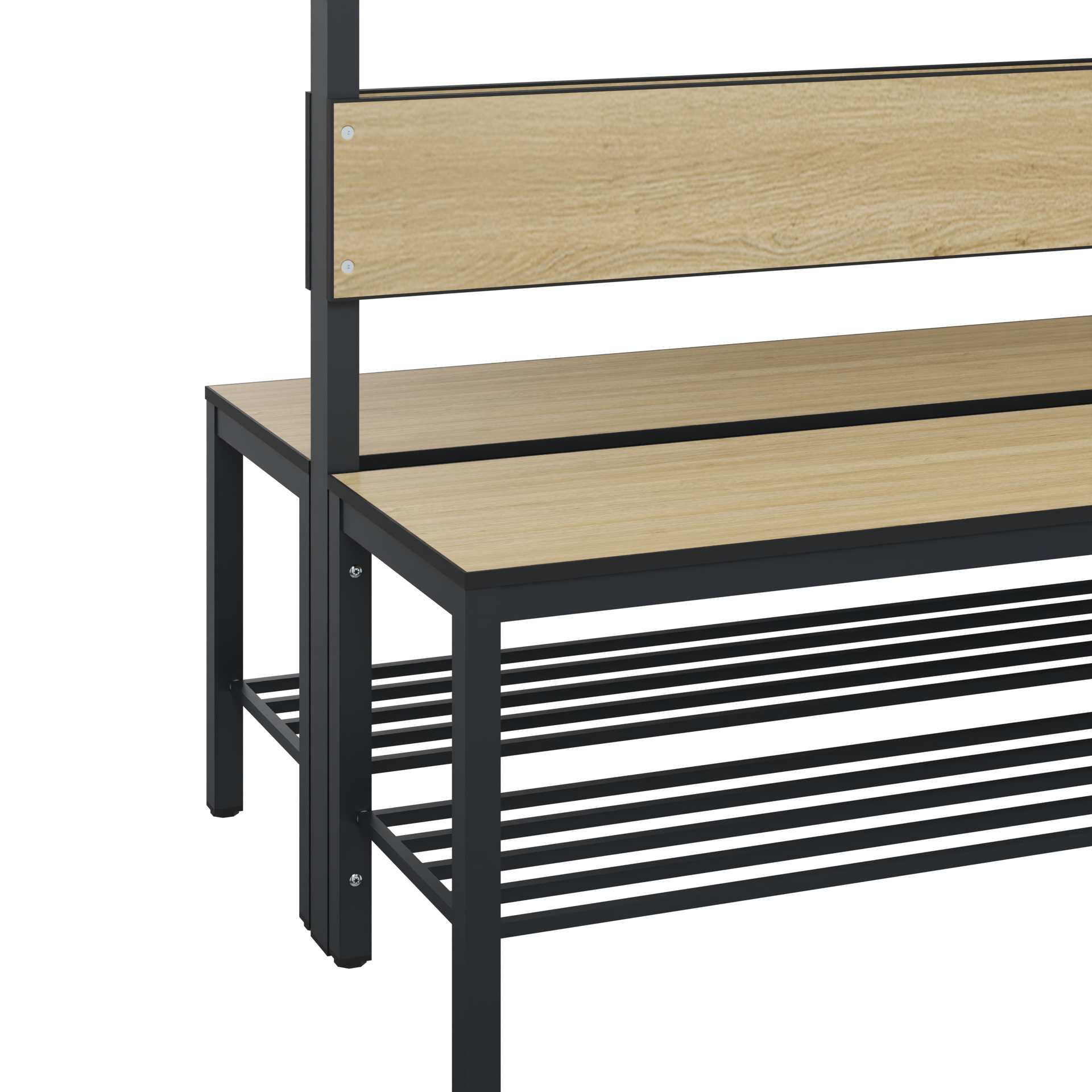 C+P Garderobenbank Solid HPL, 1716x1500x770mm, 7021/VK032