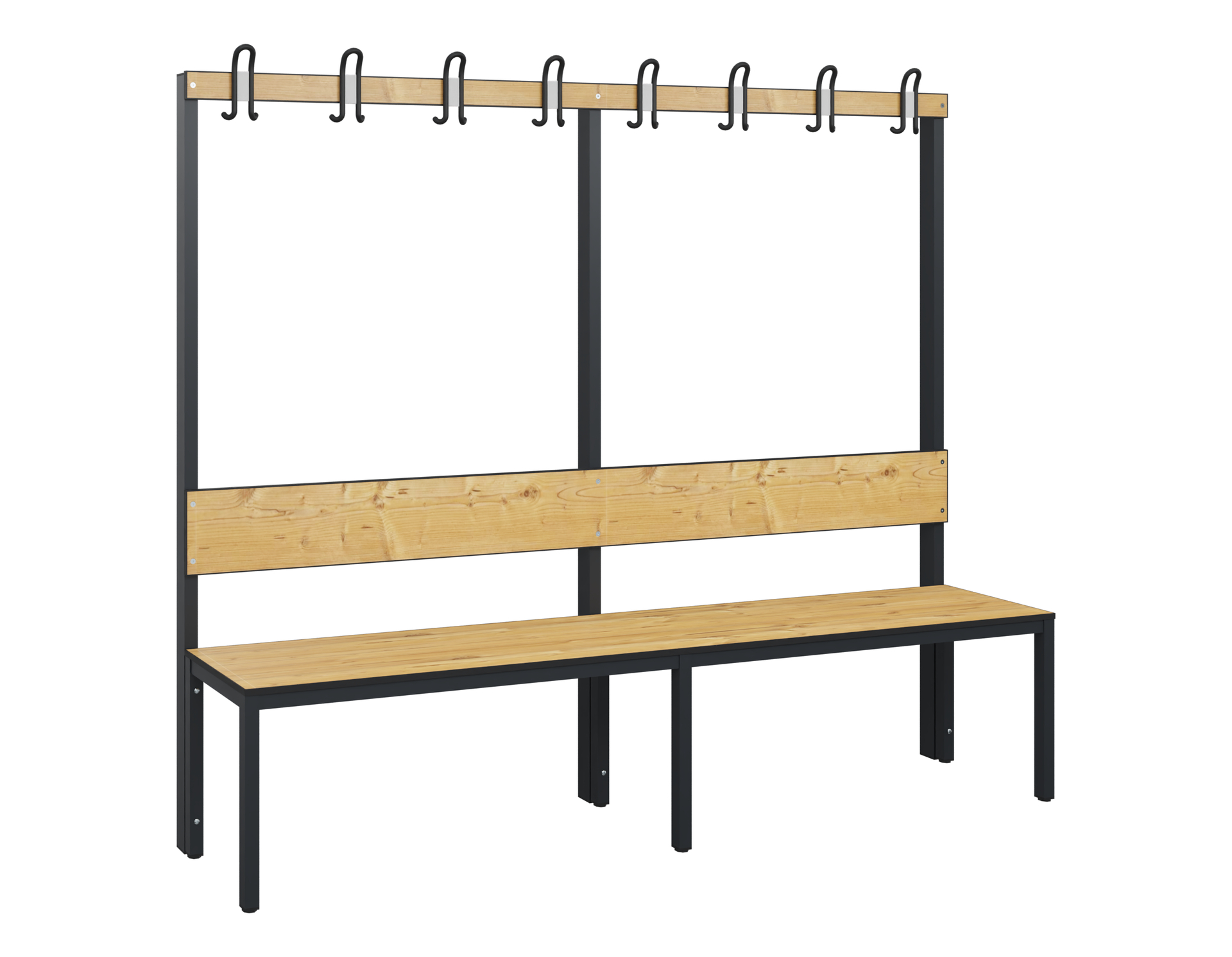 C+P Garderobenbank Solid HPL, 1716x2000x412mm, 7021/VK039