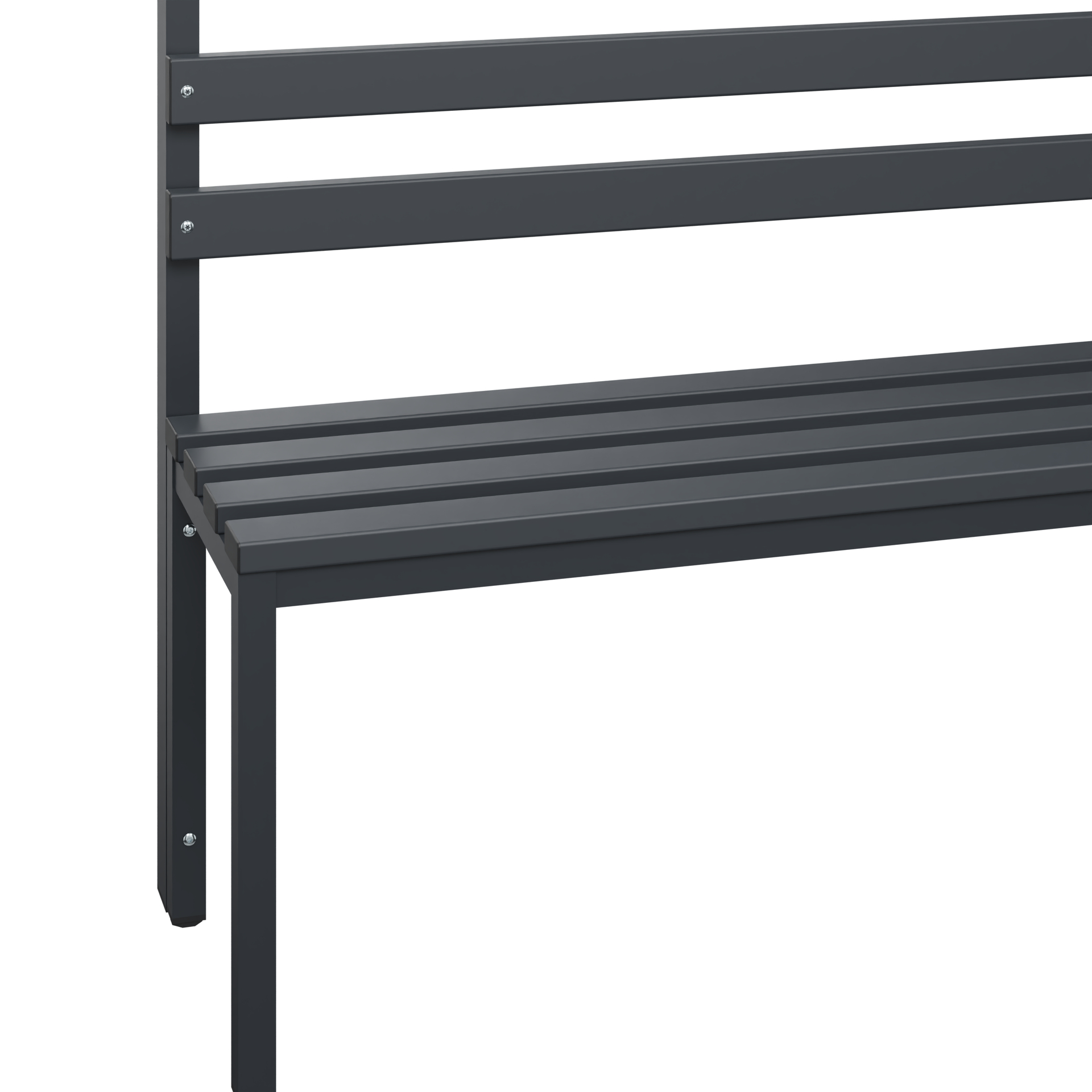 C+P Garderobenbank Solid, 1716x1500x412mm, 7021/Schwarzgrau