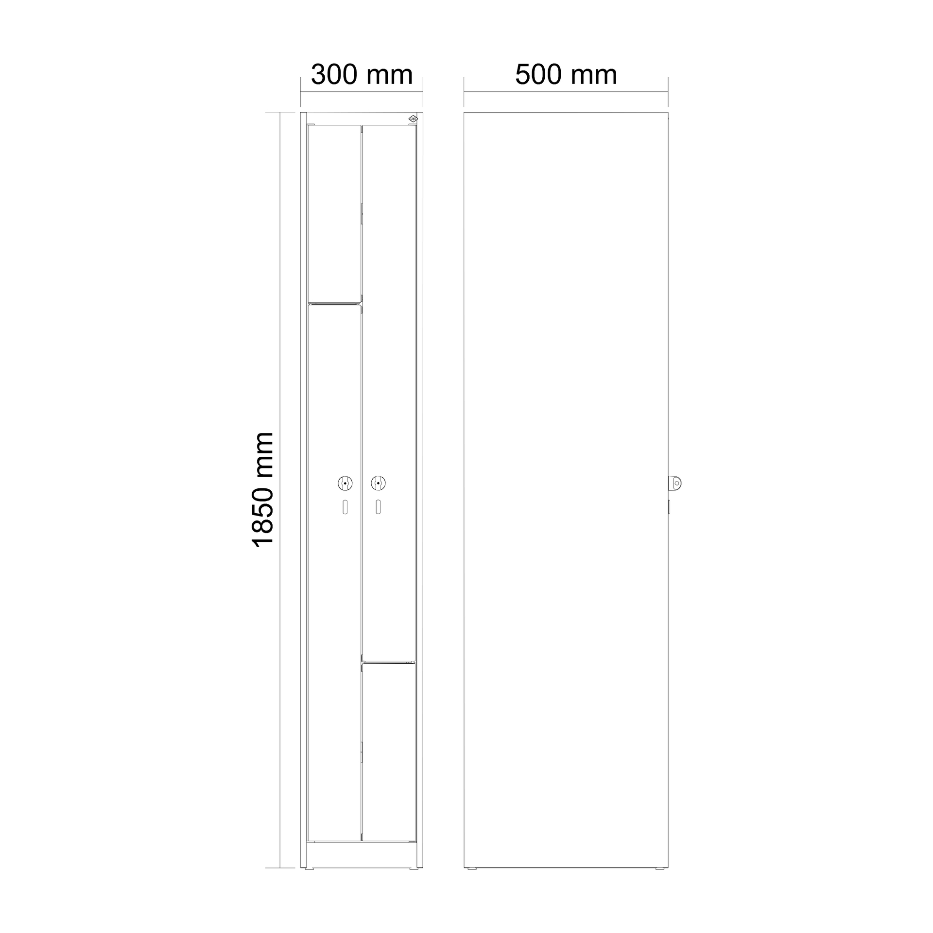 C+P Z-Spind Evolo PLUS, 2 F�cher, 1850x300x500mm