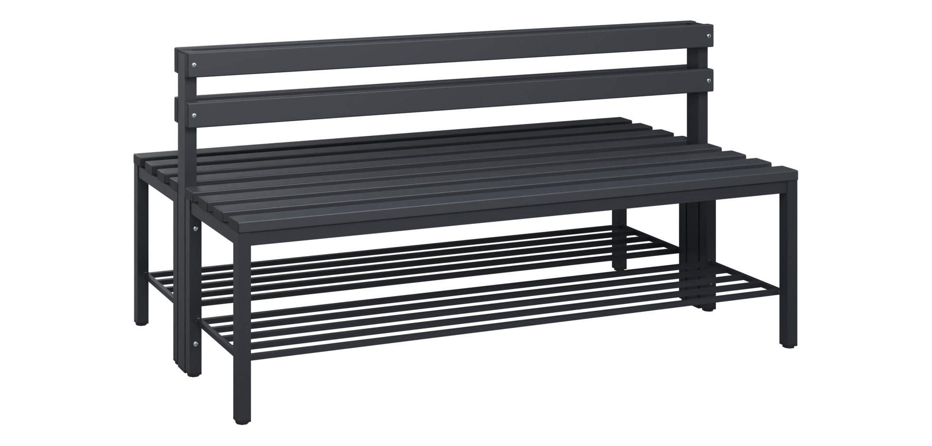 C+P Sitzbank Solid, 774x1500x770mm, 7021/Schwarzgrau