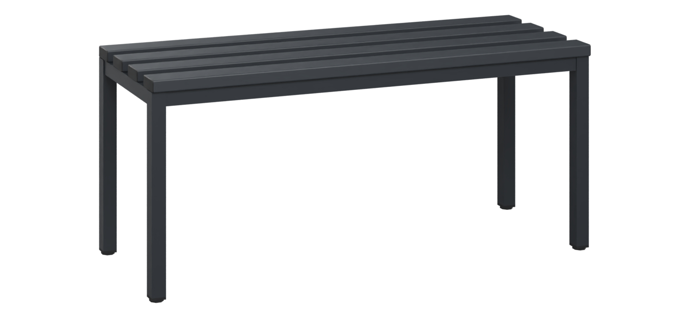 C+P Sitzbank Solid, 450x1000x358mm, 7021/Schwarzgrau