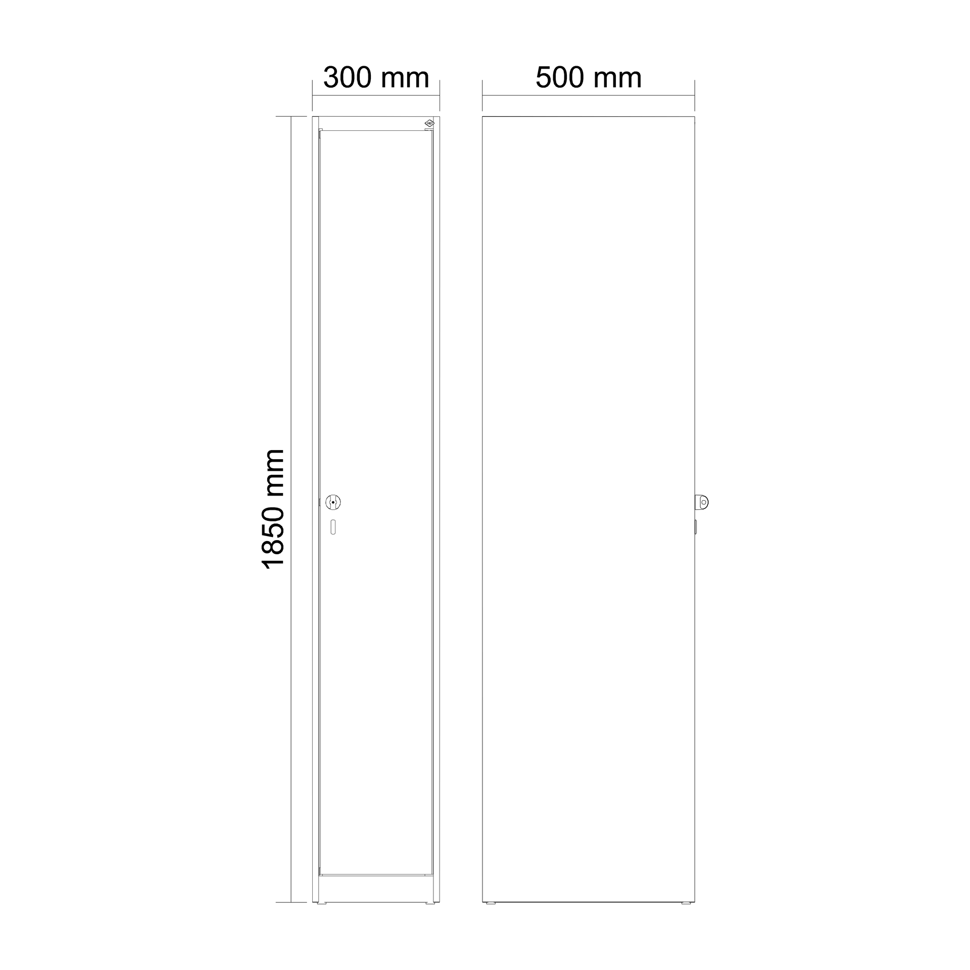C+P Spind Evolo PLUS, 1 Abteil, 1850x300x500mm