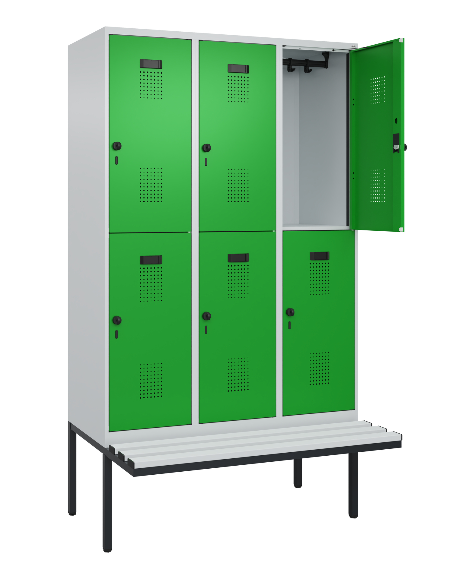 C+P Doppelstock-Spind Evolo PLUS, Bank, 6 Fächer, 