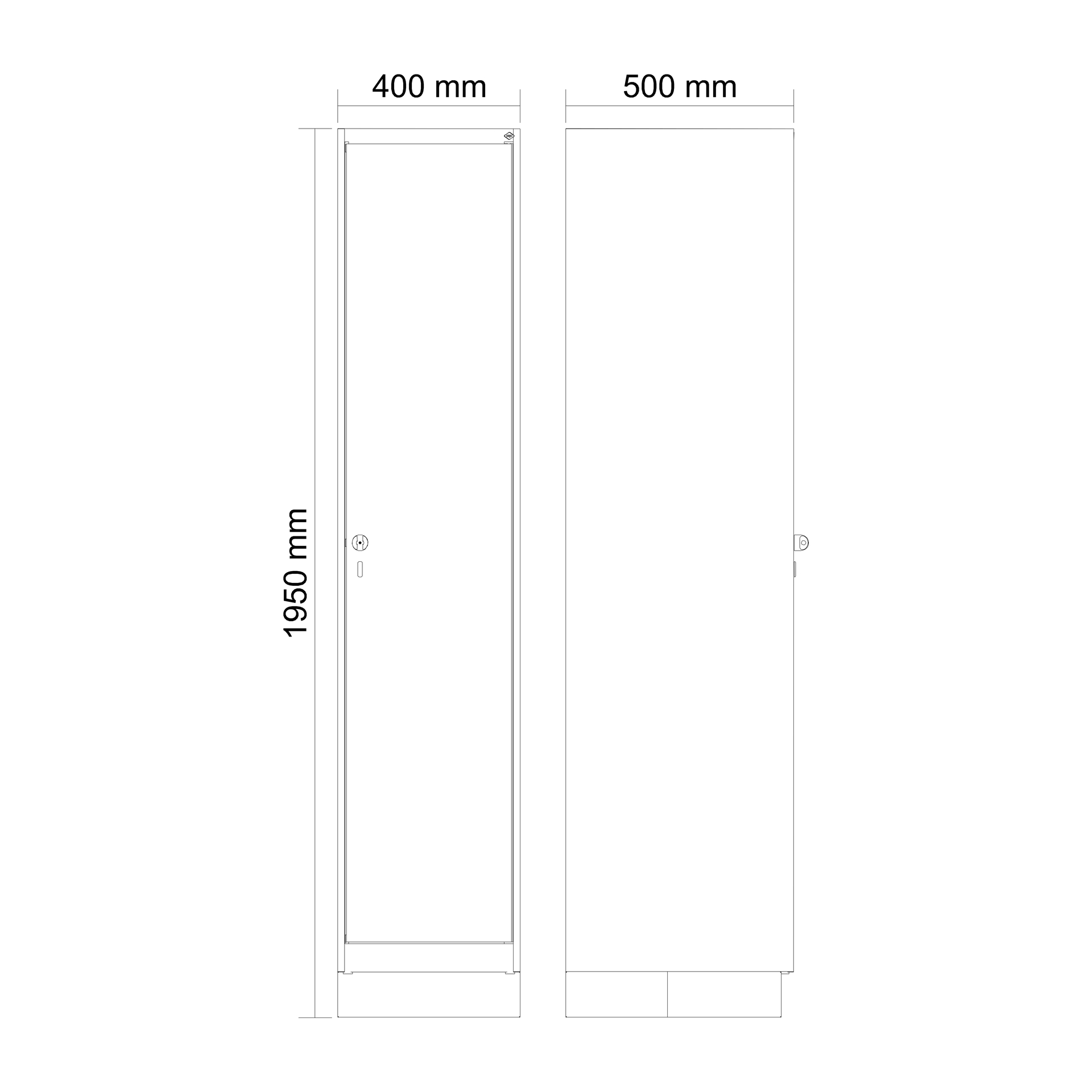 C+P Spind Evolo PLUS, Sockel, 1 Abteil, 1950x400x500mm