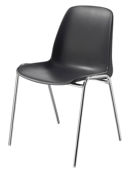 C+P Chaise empilable, plastique/chrome, série Basis