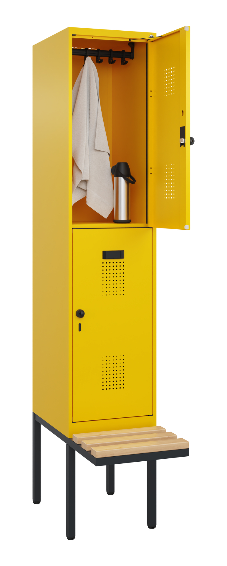 C+P Doppelstock-Spind Evolo PLUS, Bank, 2 Fächer, 