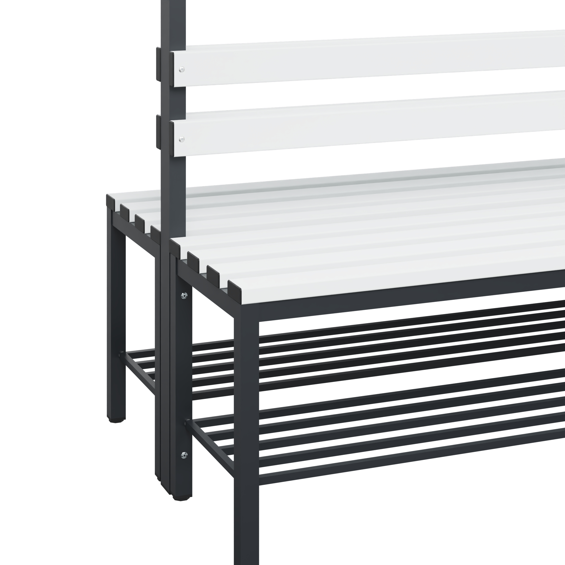 C+P Garderobenbank Solid, 1716x1500x770mm, 7021/Weiß