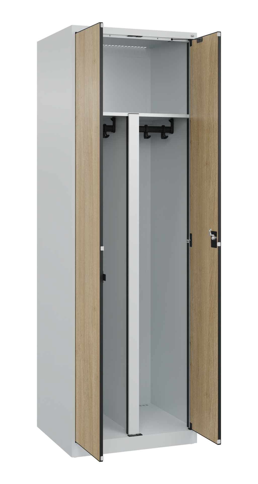 C+P PSA Schwarz-Wei�-Spind Evolo PLUS, 2 Abteile, 1850x600x500mm