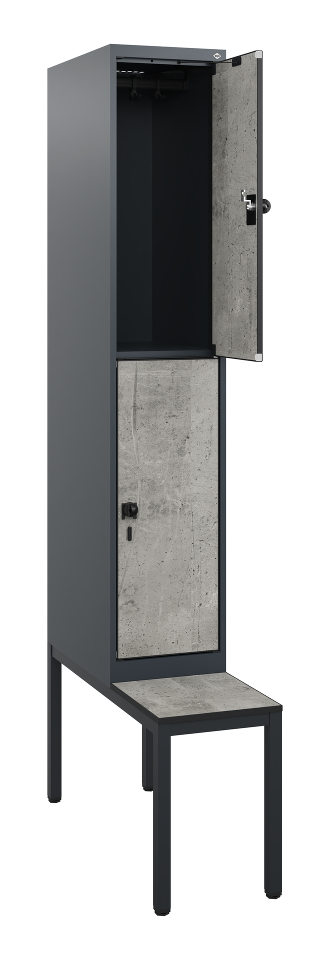 C+P Doppelst�ckiger Spind Evolo PLUS, 2 F�cher, 1950x300x815mm