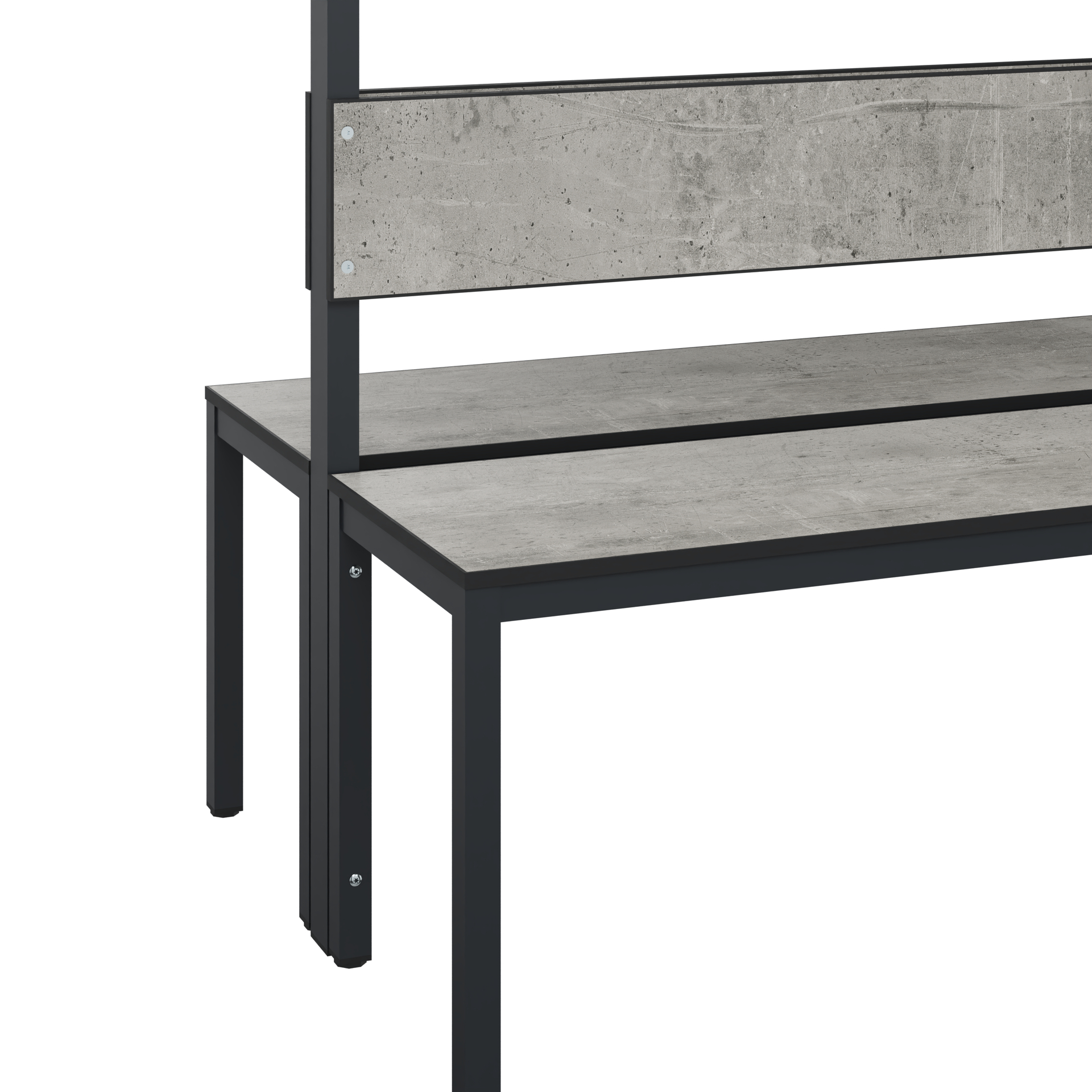 C+P Garderobenbank Solid HPL, 1716x1500x770mm, 7021/VK427