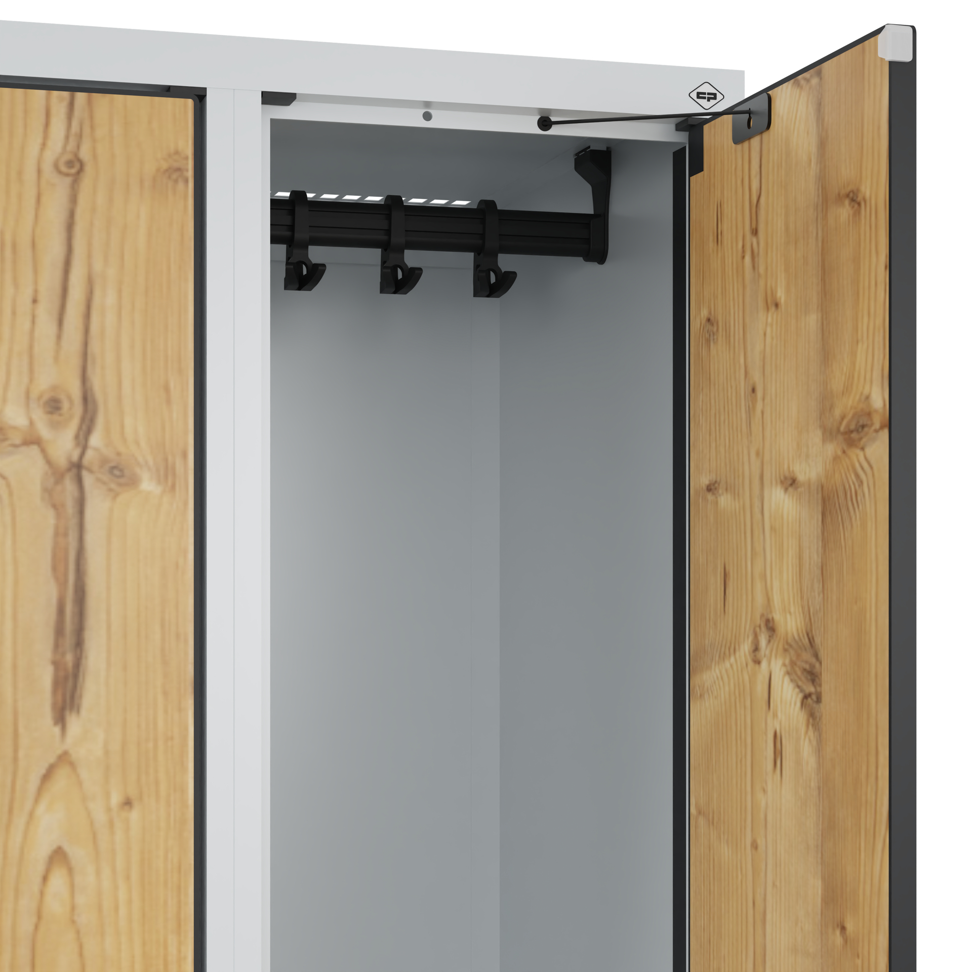 C+P Doppelst�ckiger Spind Evolo PLUS, 2 F�cher, 1850x300x500mm