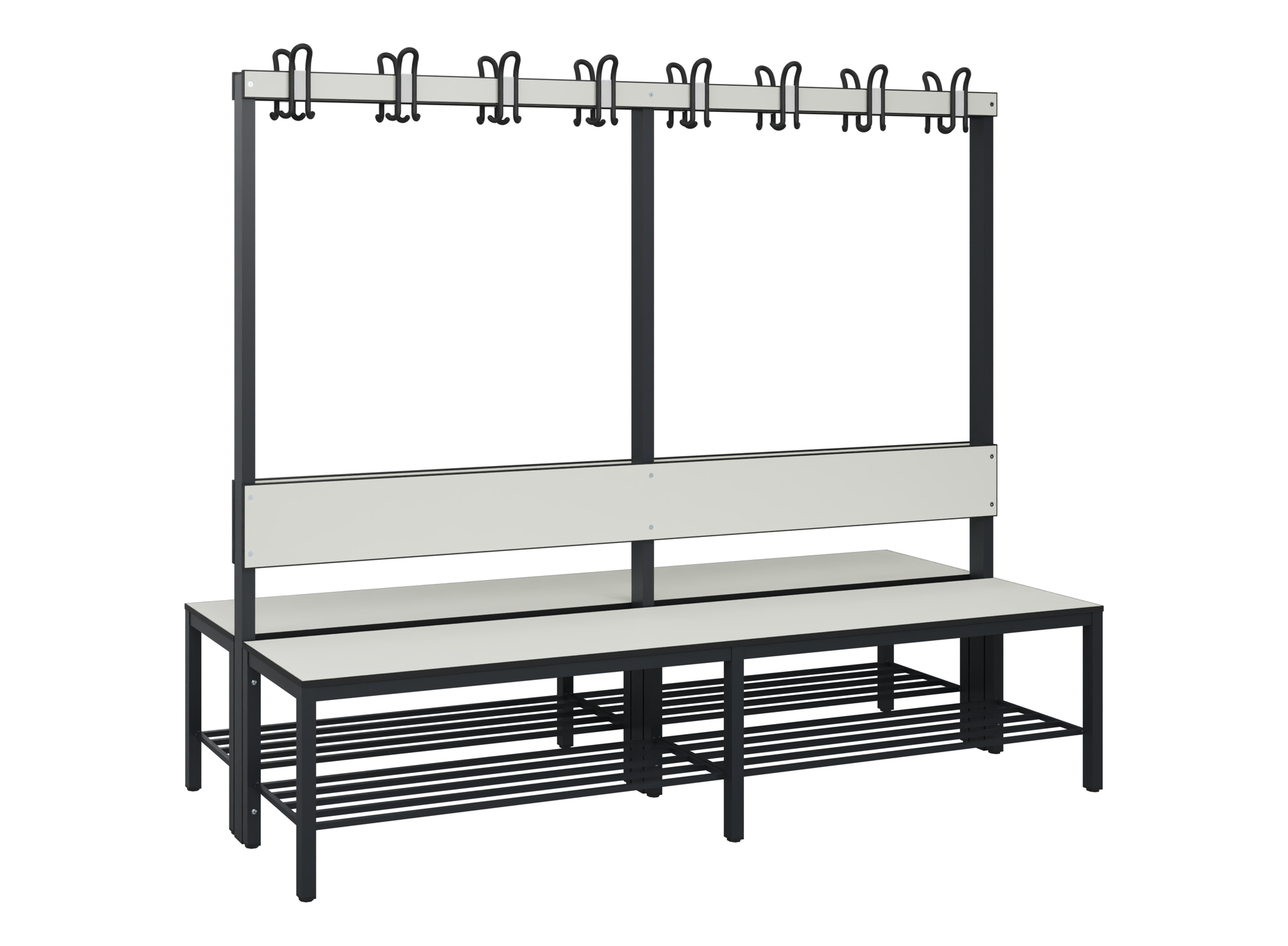 C+P Garderobenbank Solid HPL, 1716x2000x770mm, 7021/VK741