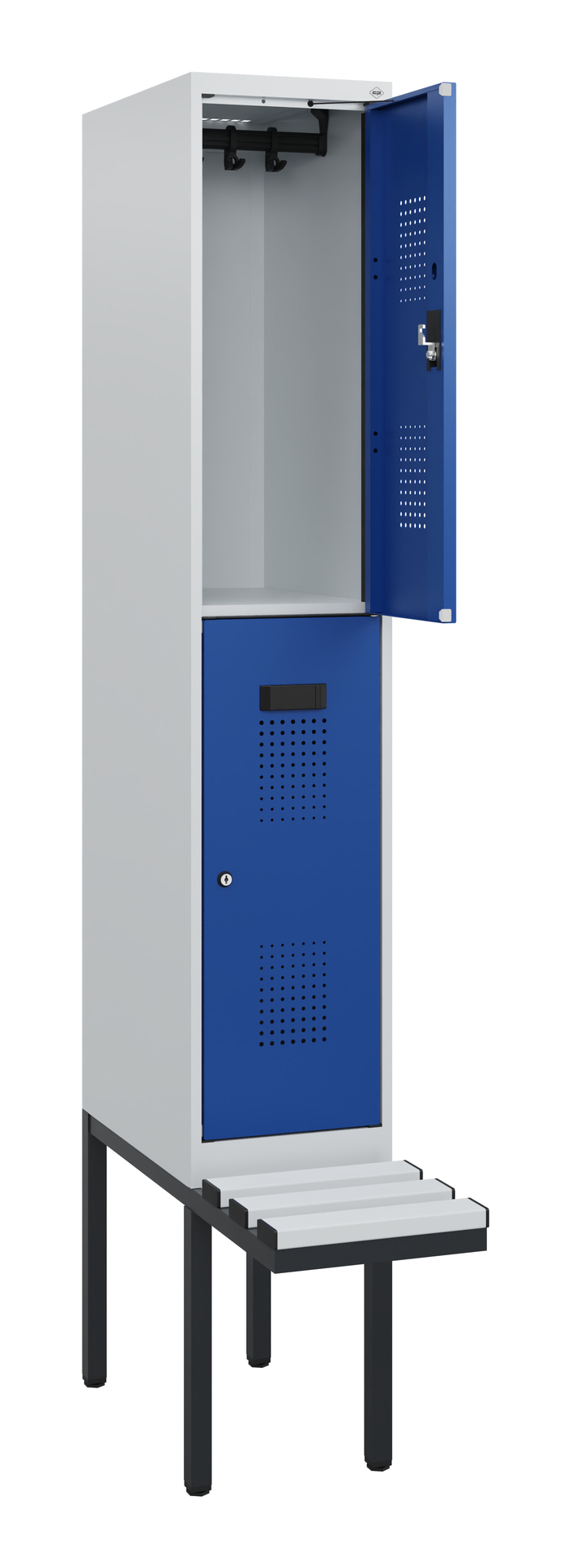 C+P Doppelstock-Spind Evolo PLUS, Bank, 2 Fächer, 