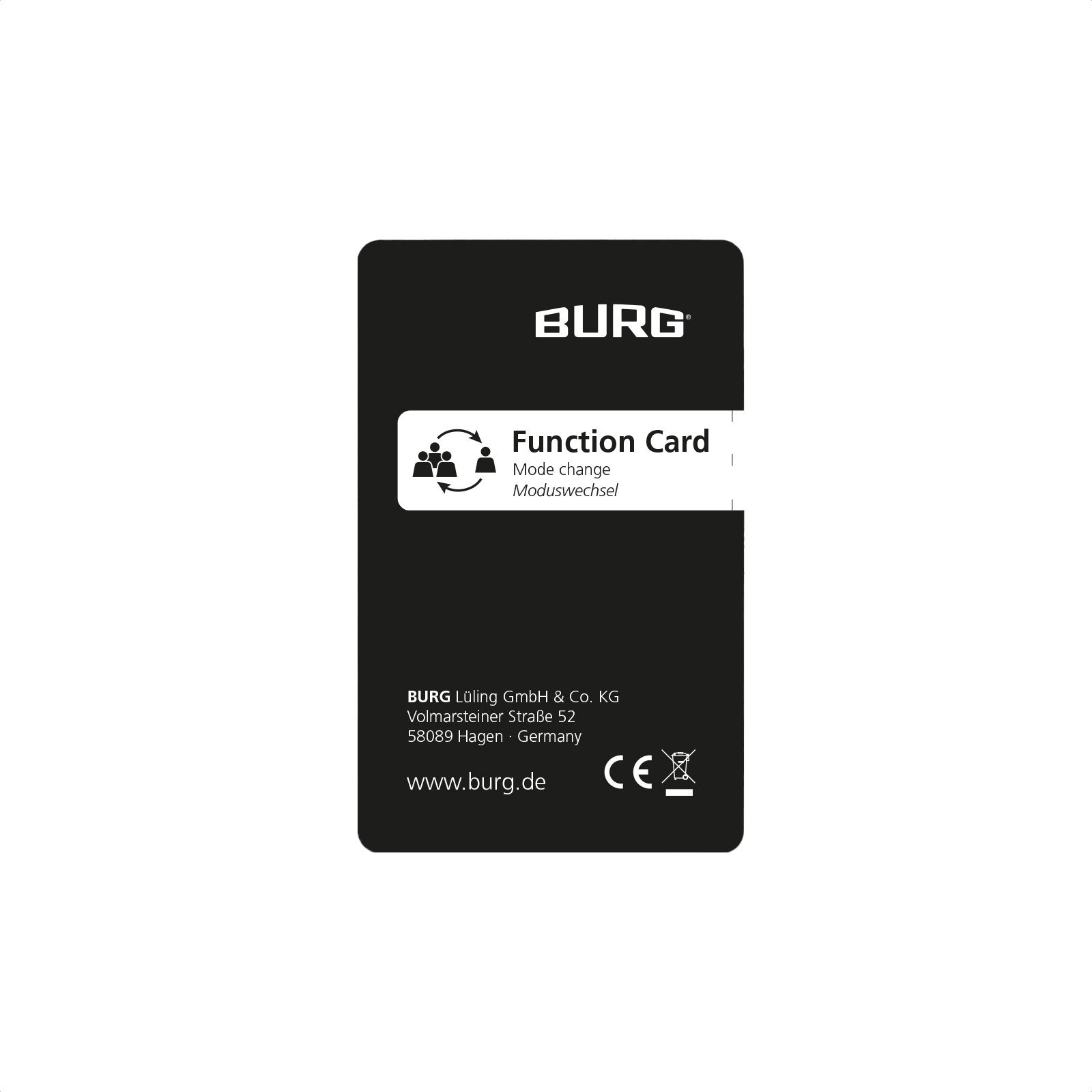 Carte de changement de mode pour serrure BURG Flexo.RFID