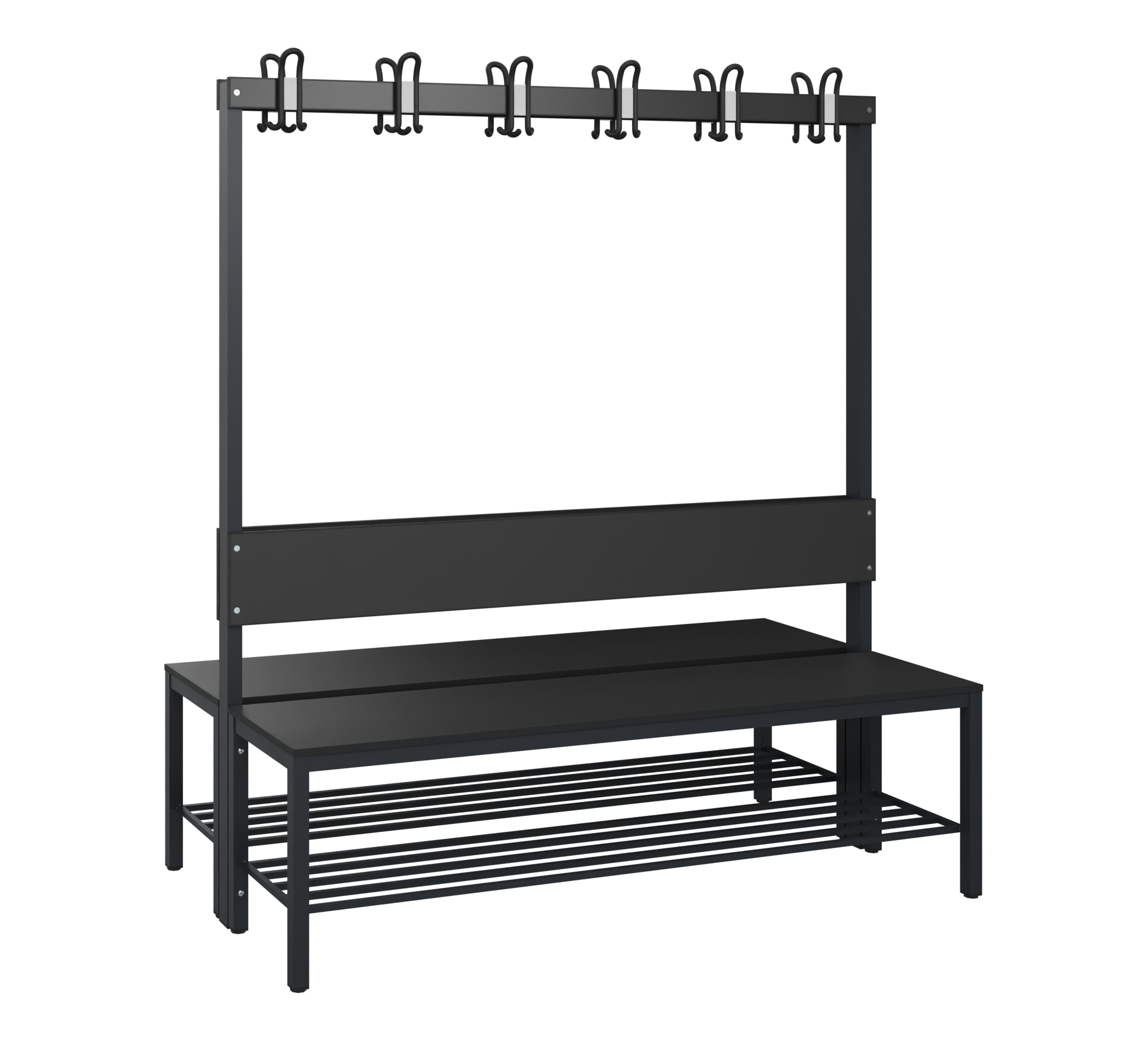 C+P Garderobenbank Solid HPL, 1716x1500x770mm, 7021/VK008