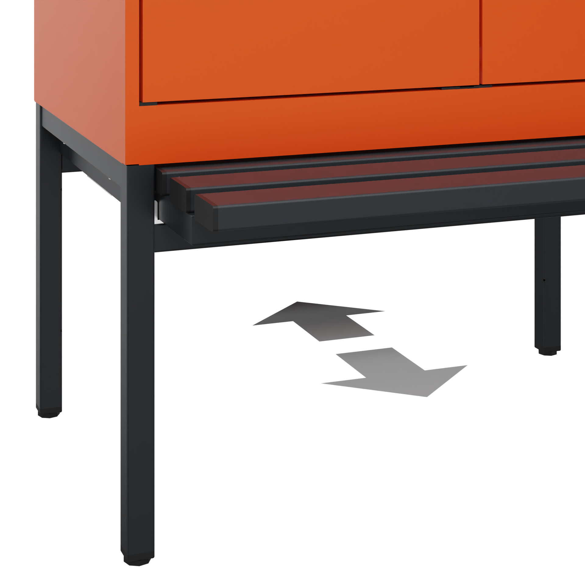 C+P PSA Schwarz-Weiß-Spind Evolo PLUS, Bank, 2 Abteile, 2120x800x815mm