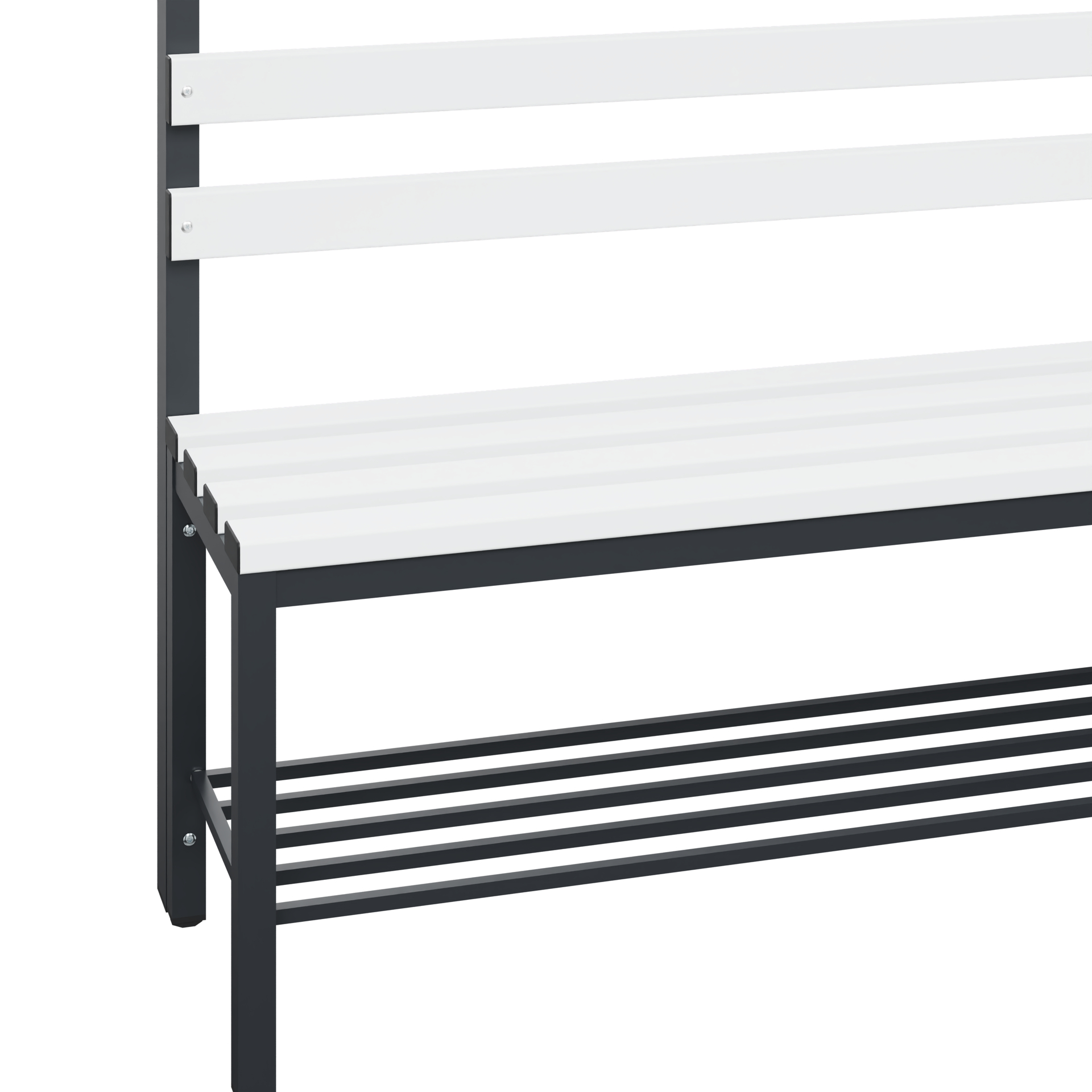C+P Garderobenbank Solid, 1716x1500x412mm, 7021/Weiß