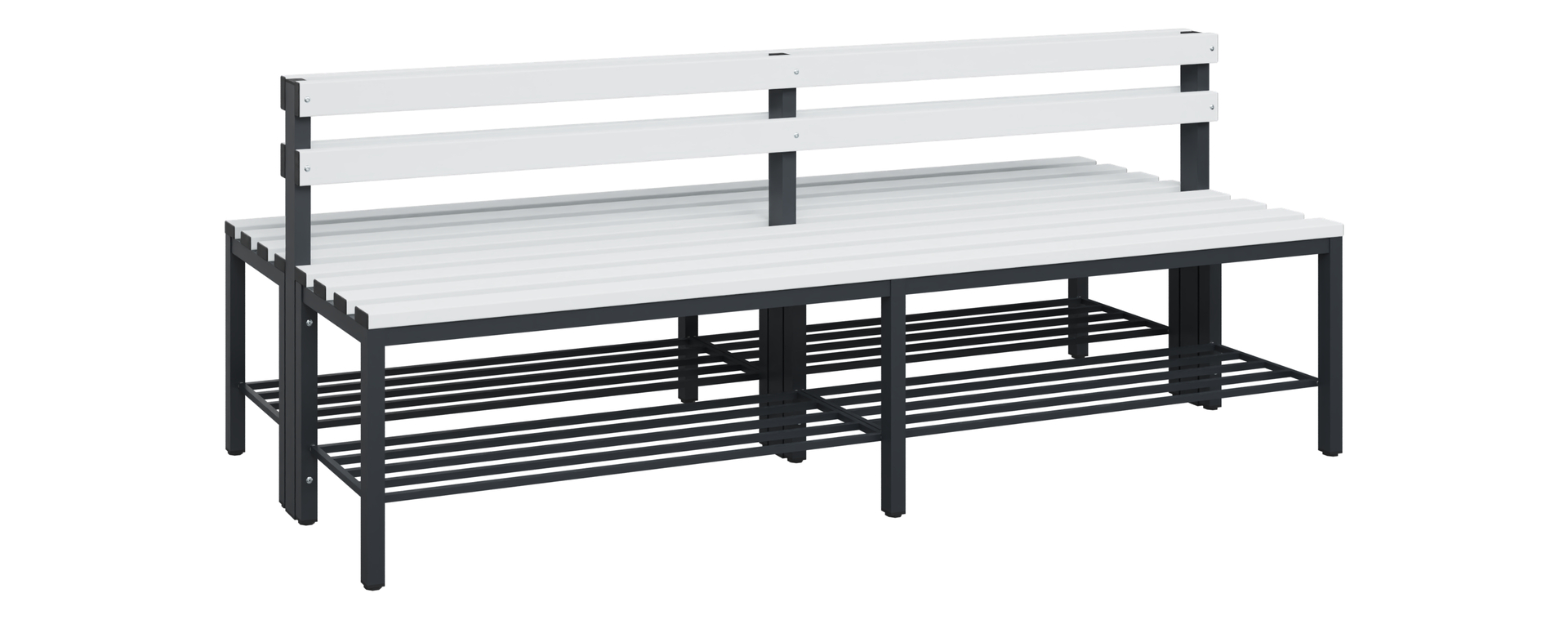 C+P Sitzbank Solid, 774x2000x770mm, 7021/Lichtgrau