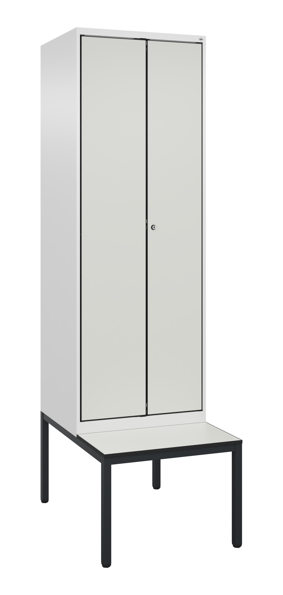 C+P Schwarz-Wei�-Spind Evolo PLUS, Bank, 2 Abteile, 2120x600x815mm