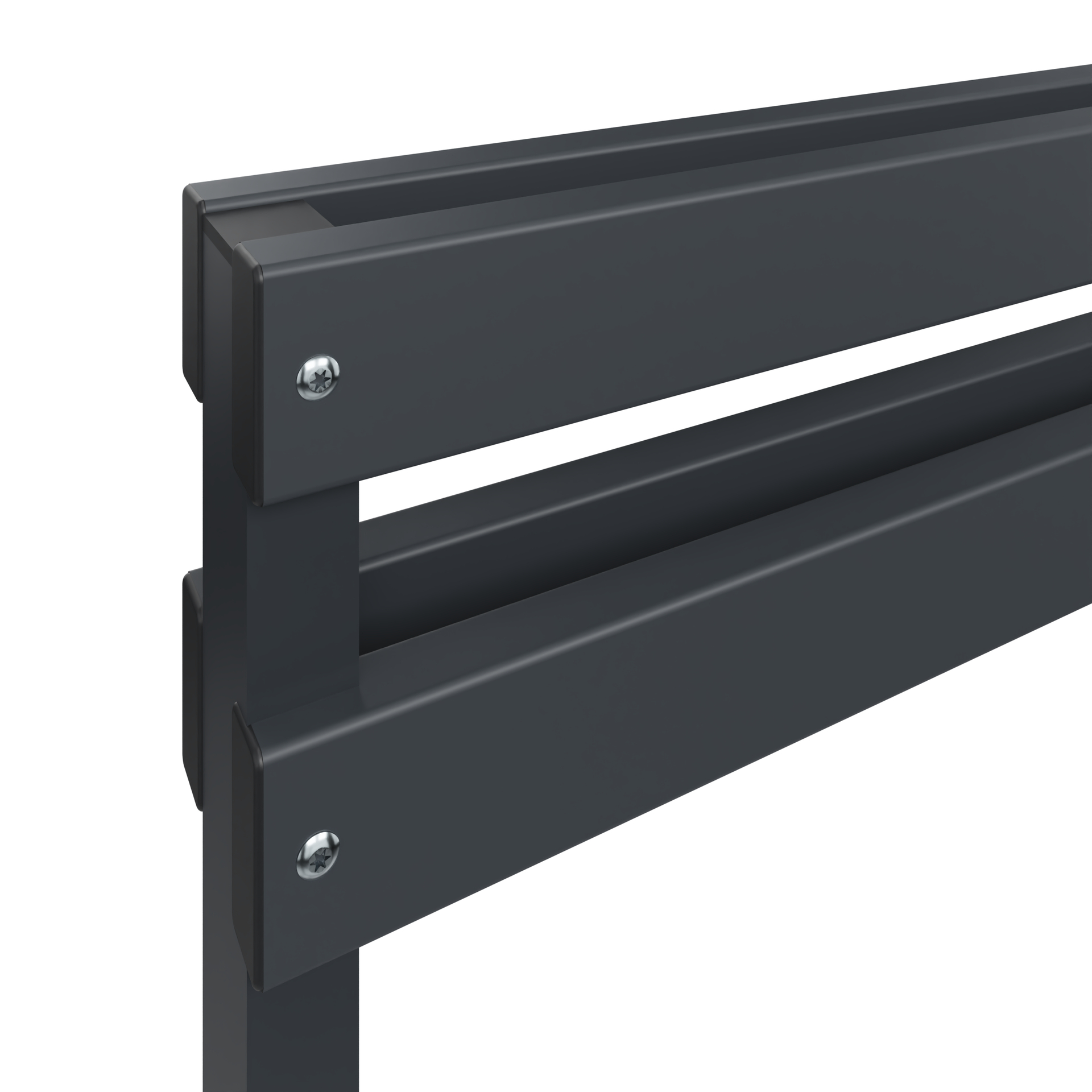 C+P Rückenlehne Solid, 774x1500x102mm, 7021/Schwarzgrau