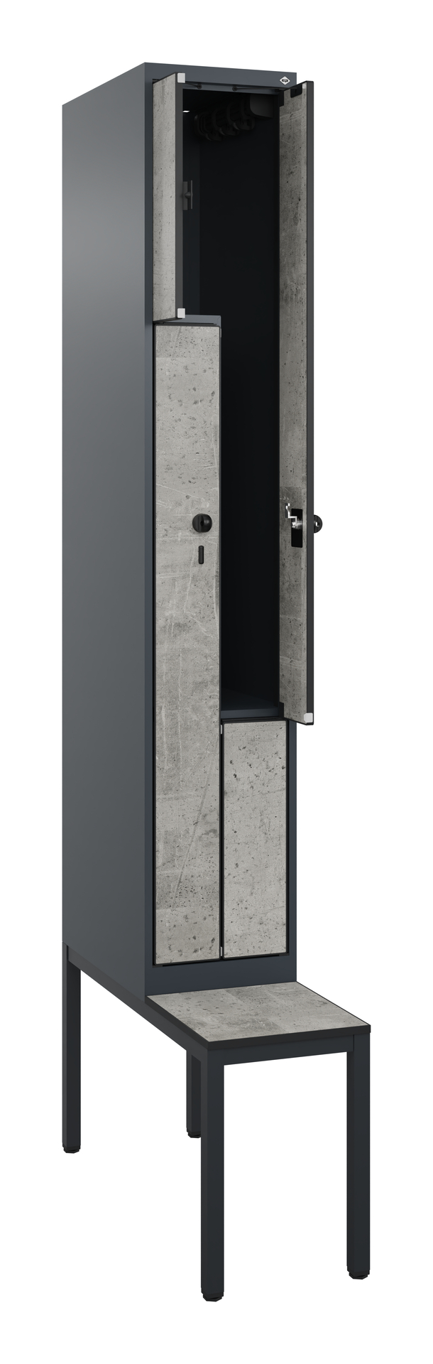 C+P Z-Spind Evolo PLUS, Bank, 2 F�cher, 2120x300x815mm