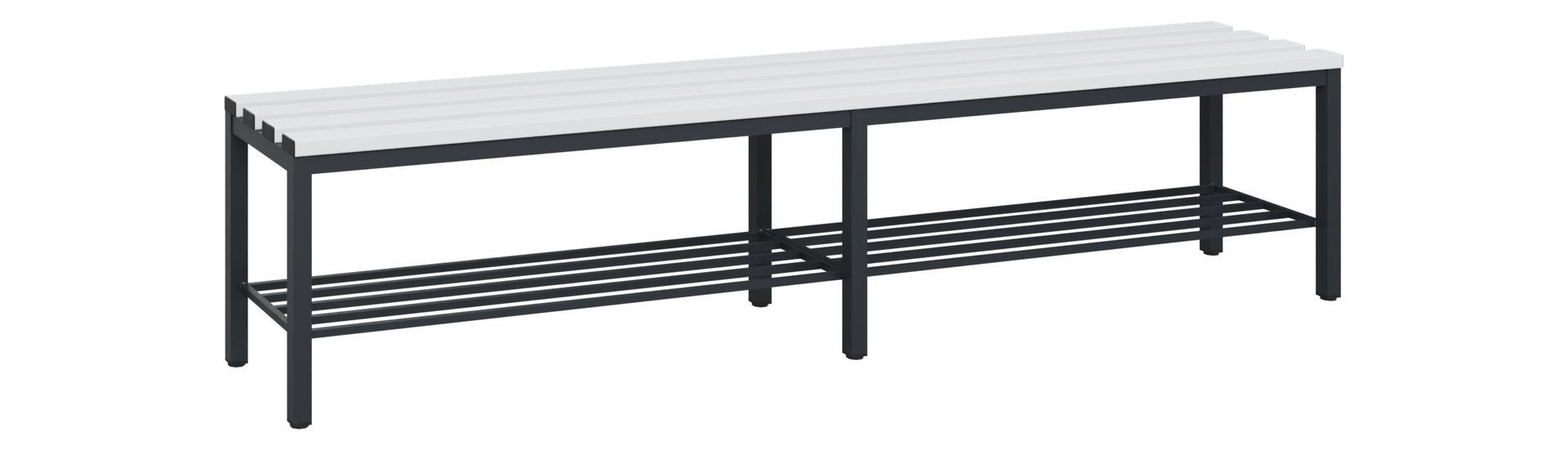 C+P Sitzbank Solid, 450x2000x358mm, 7021/Lichtgrau