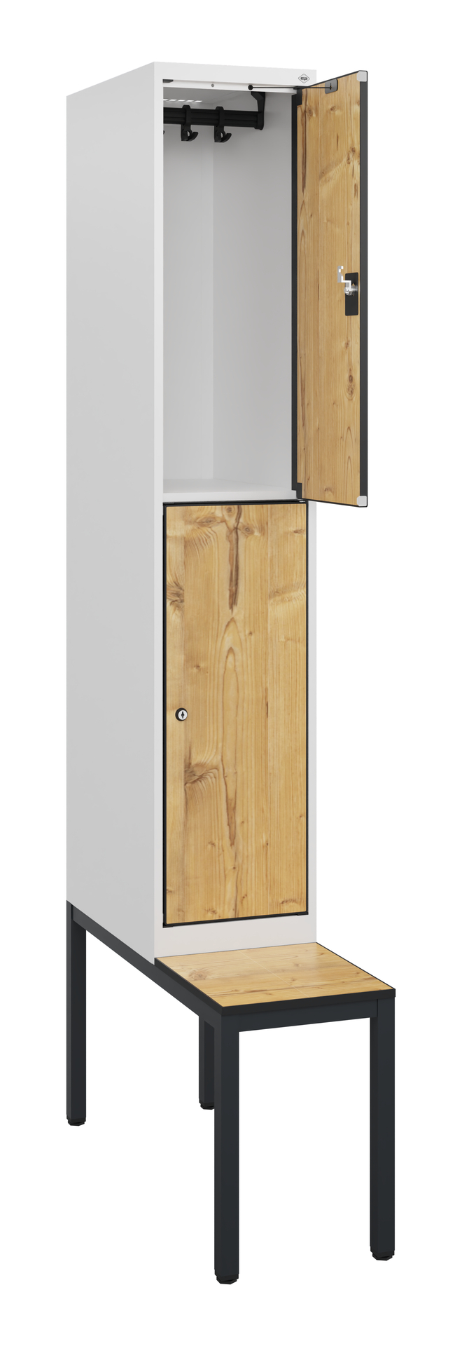 C+P Doppelst�ckiger Spind Evolo PLUS, 2 F�cher, 1950x300x815mm