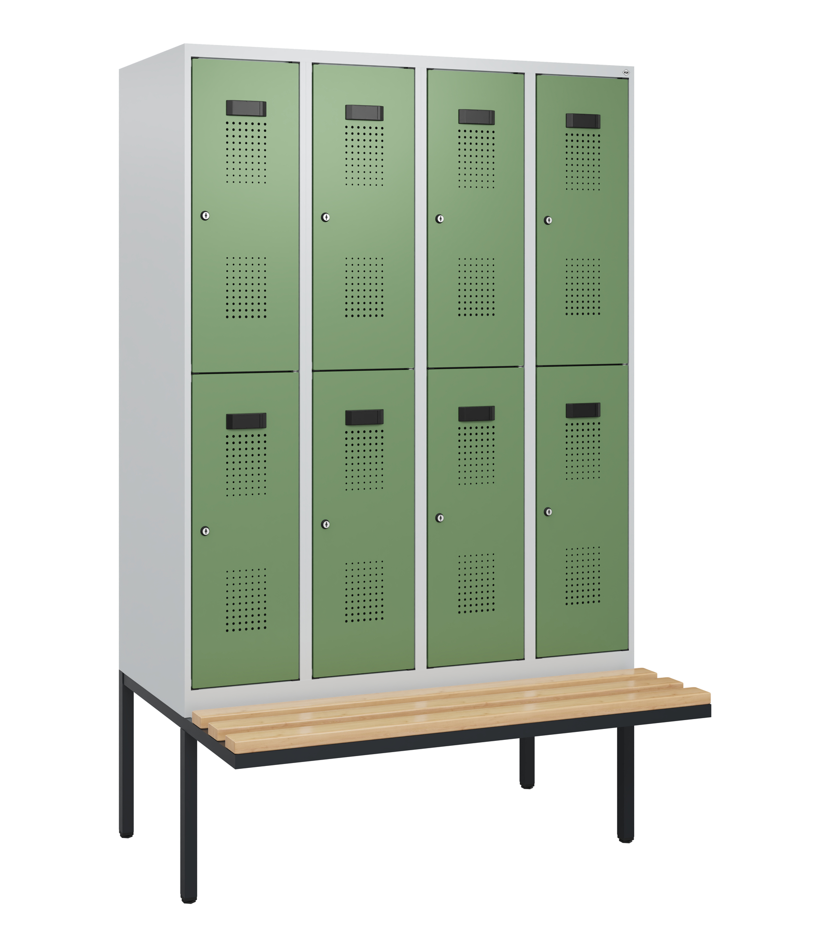 C+P Doppelstock-Spind Evolo PLUS, Bank, 8 Fächer, 