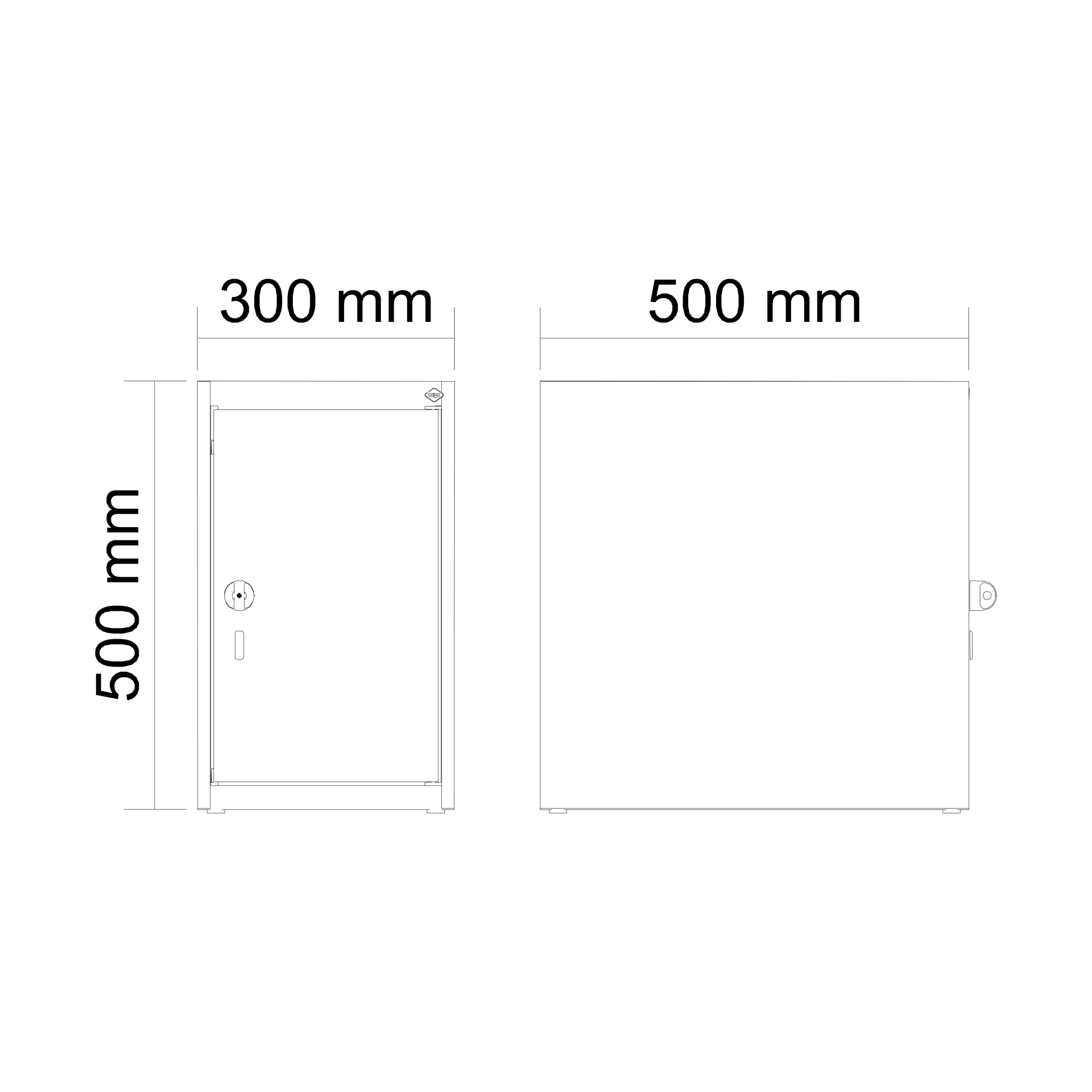 C+P Aufsatzschrank Evolo PLUS, 1 Abteil, 500x300x500mm