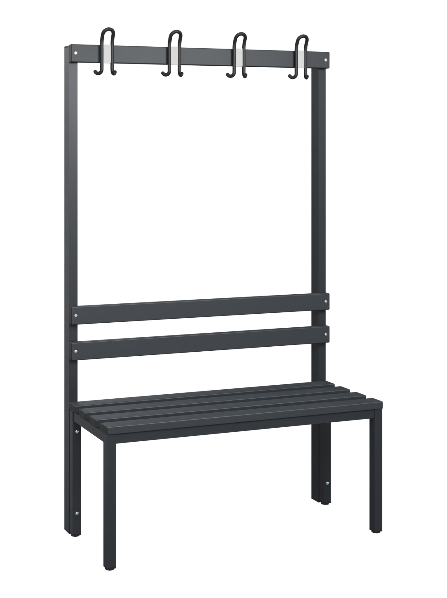 C+P Garderobenbank Solid, 1716x1000x412mm, 7021/Schwarzgrau