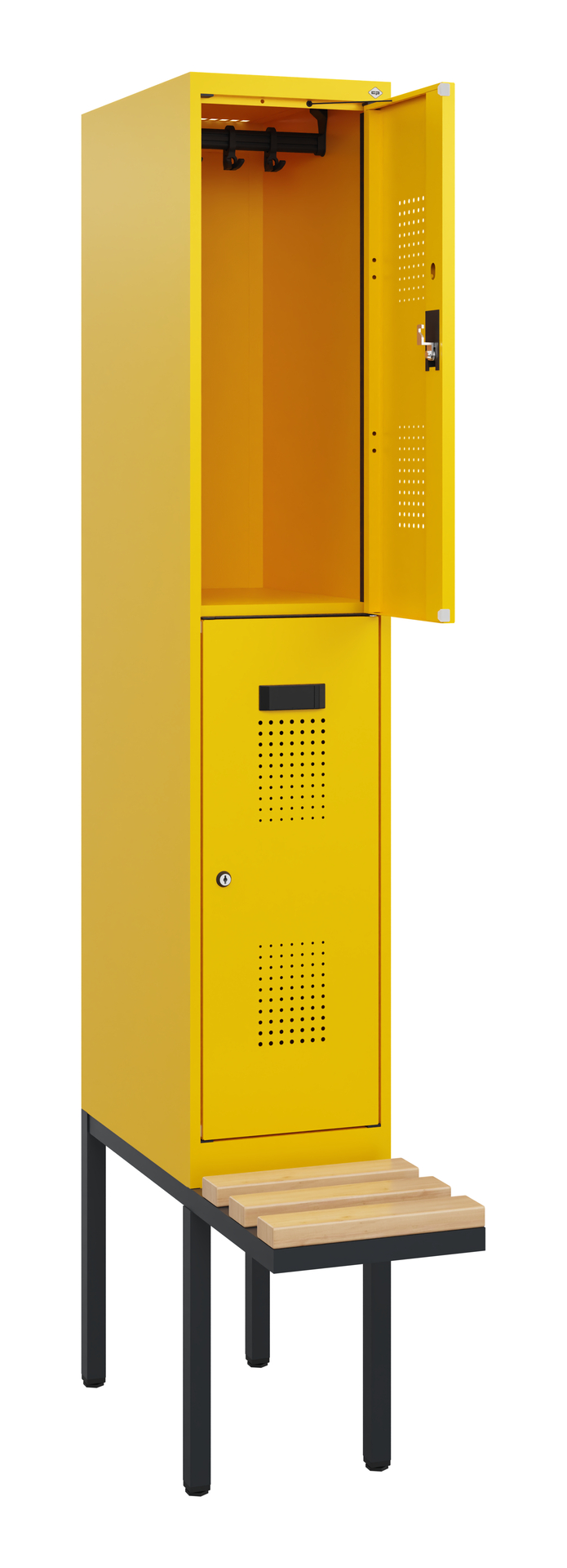 C+P Doppelstock-Spind Evolo PLUS, Bank, 2 Fächer, 