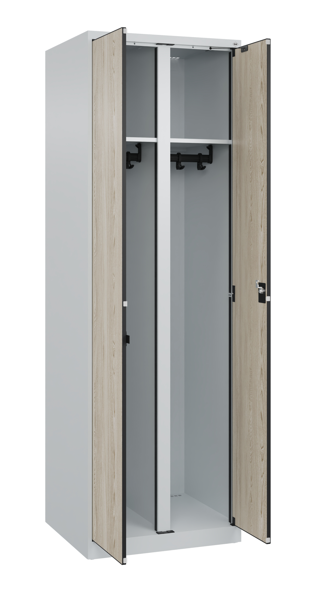 C+P Schwarz-Wei�-Spind Evolo PLUS, 2 Abteile, 1850x600x500mm