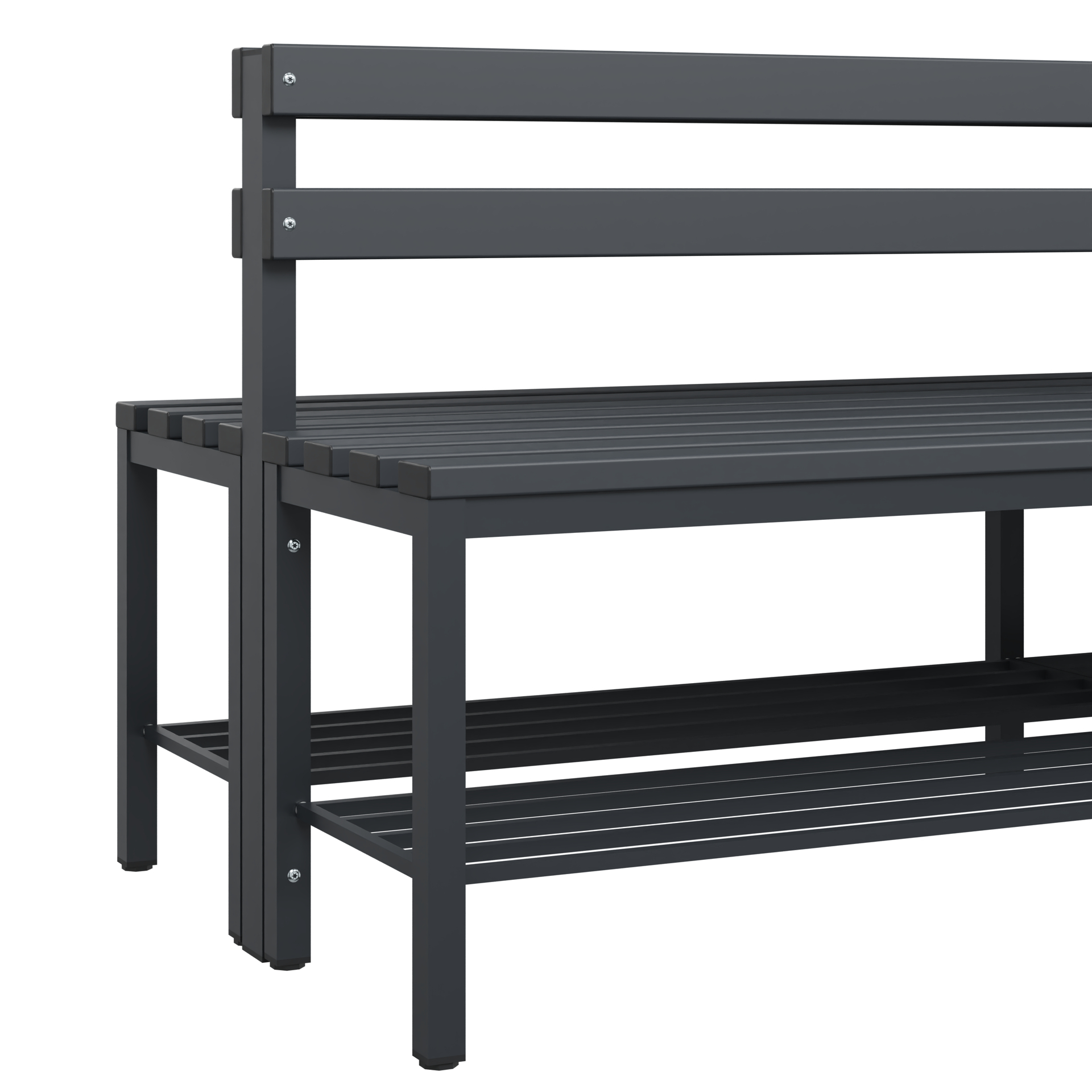 C+P Sitzbank Solid, 774x2000x770mm, 7021/Schwarzgrau