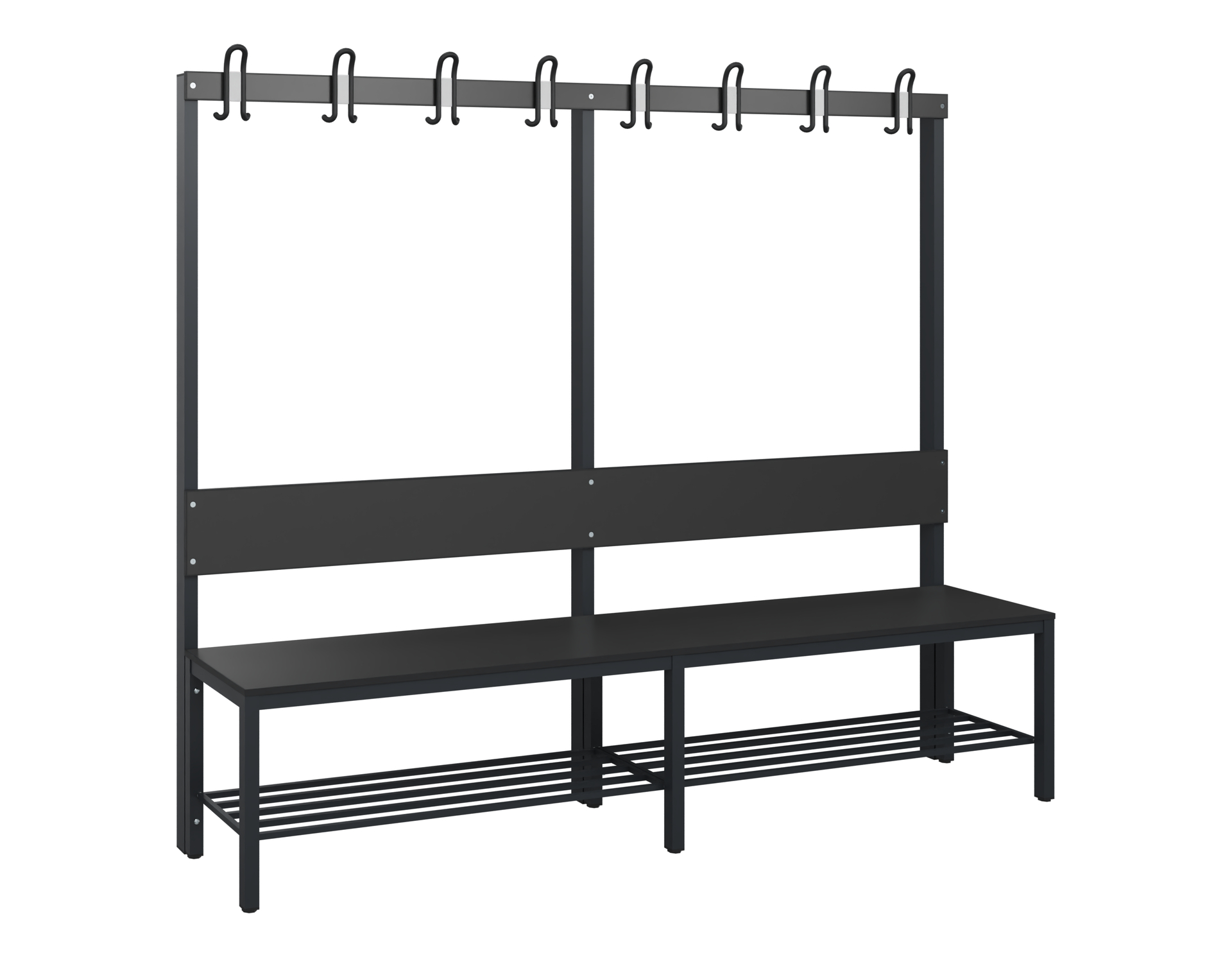C+P Garderobenbank Solid HPL, 1716x2000x412mm, 7021/VK008