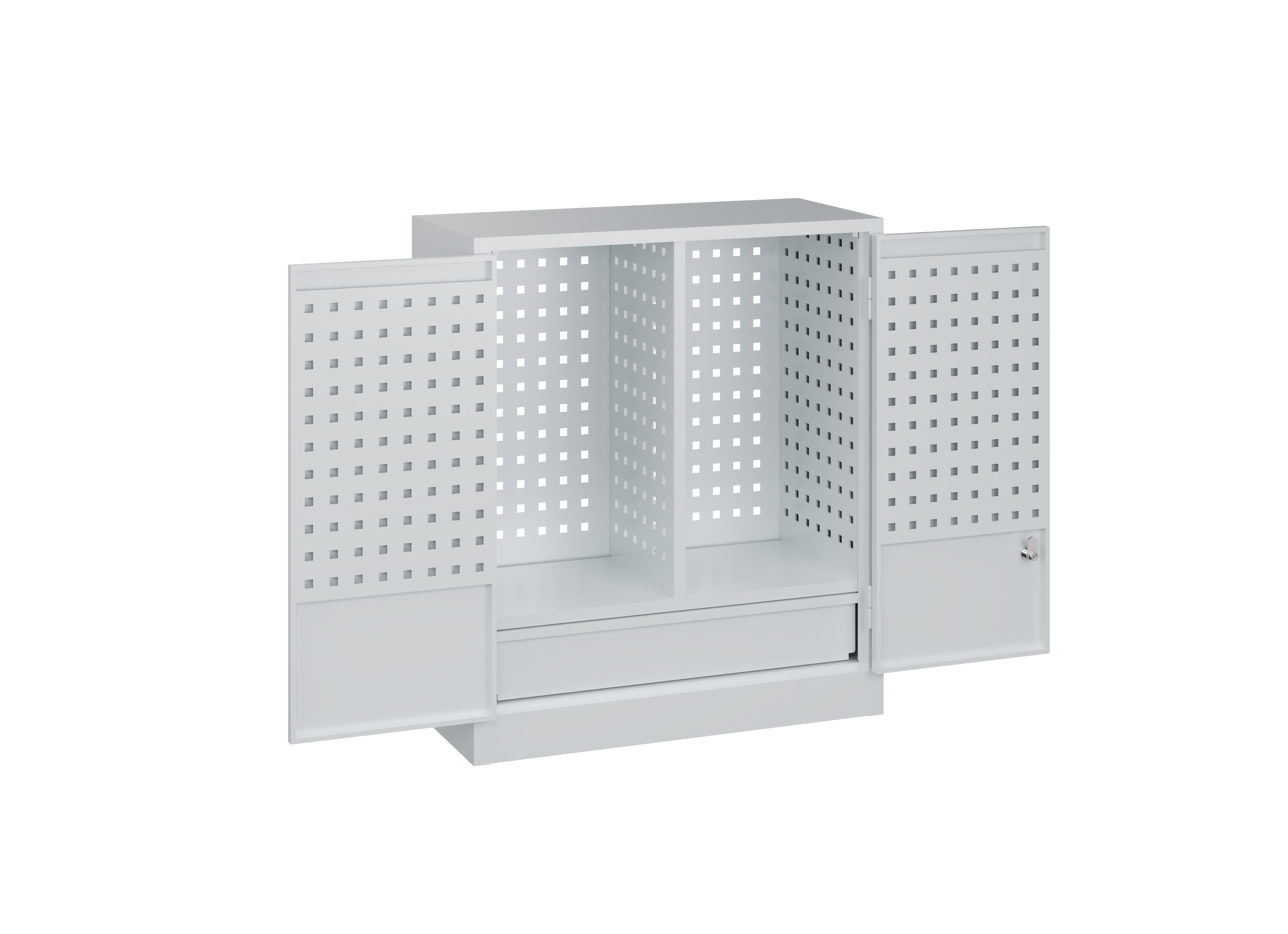 C+P Armoire à outils, avec paroi arrière perforée et tiroir