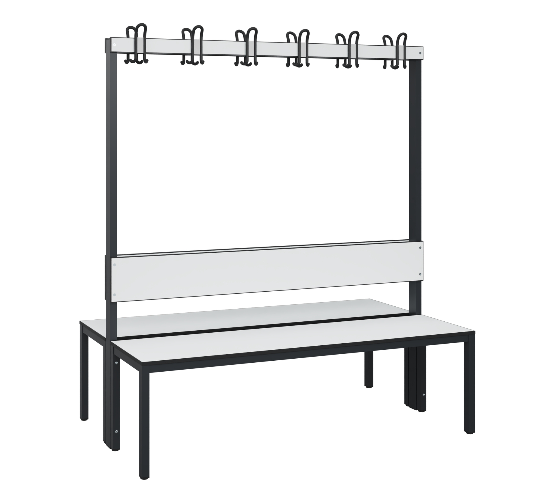 C+P Garderobenbank Solid HPL, 1716x1500x770mm, 7021/VK001