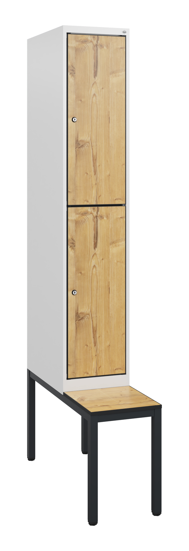 C+P Doppelst�ckiger Spind Evolo PLUS, 2 F�cher, 1950x300x815mm