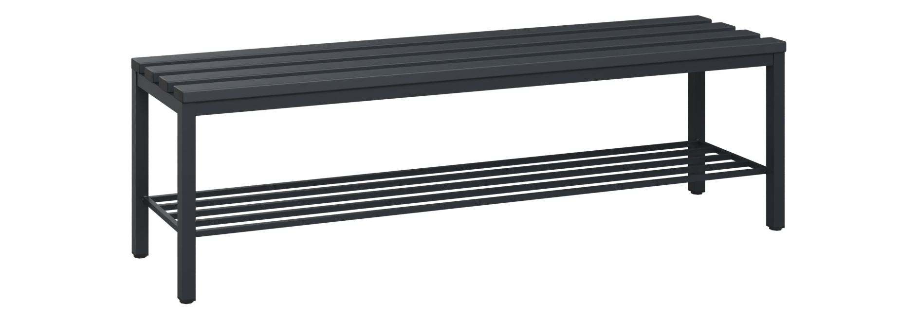 C+P Sitzbank Solid, 450x1500x358mm, 7021/Schwarzgrau