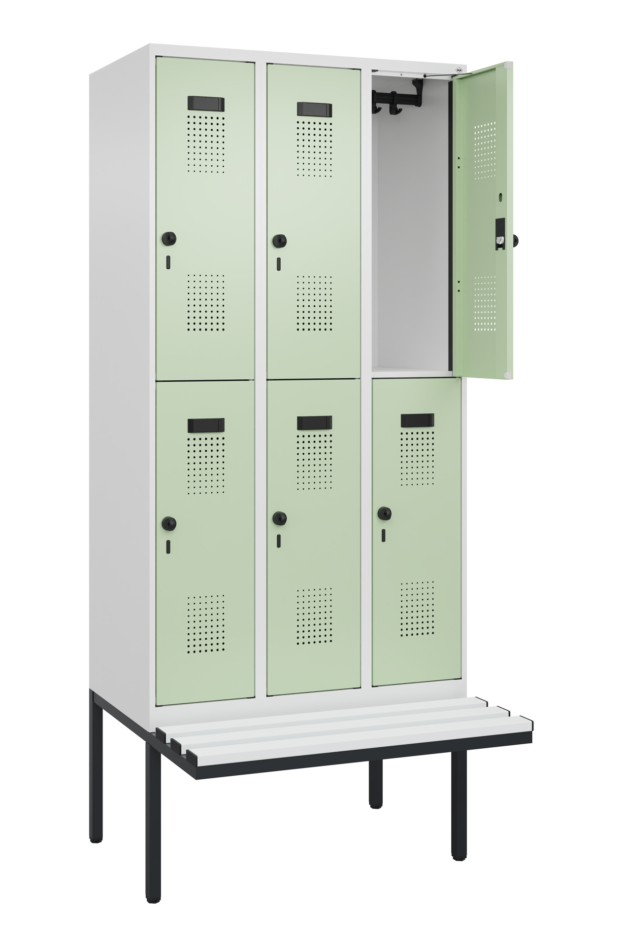 C+P Doppelstock-Spind Evolo PLUS, Bank, 6 Fächer, 