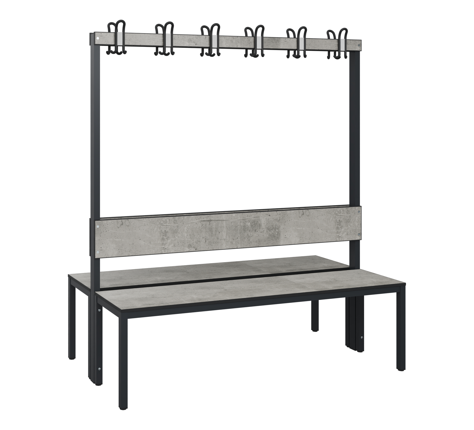 C+P Garderobenbank Solid HPL, 1716x1500x770mm, 7021/VK427
